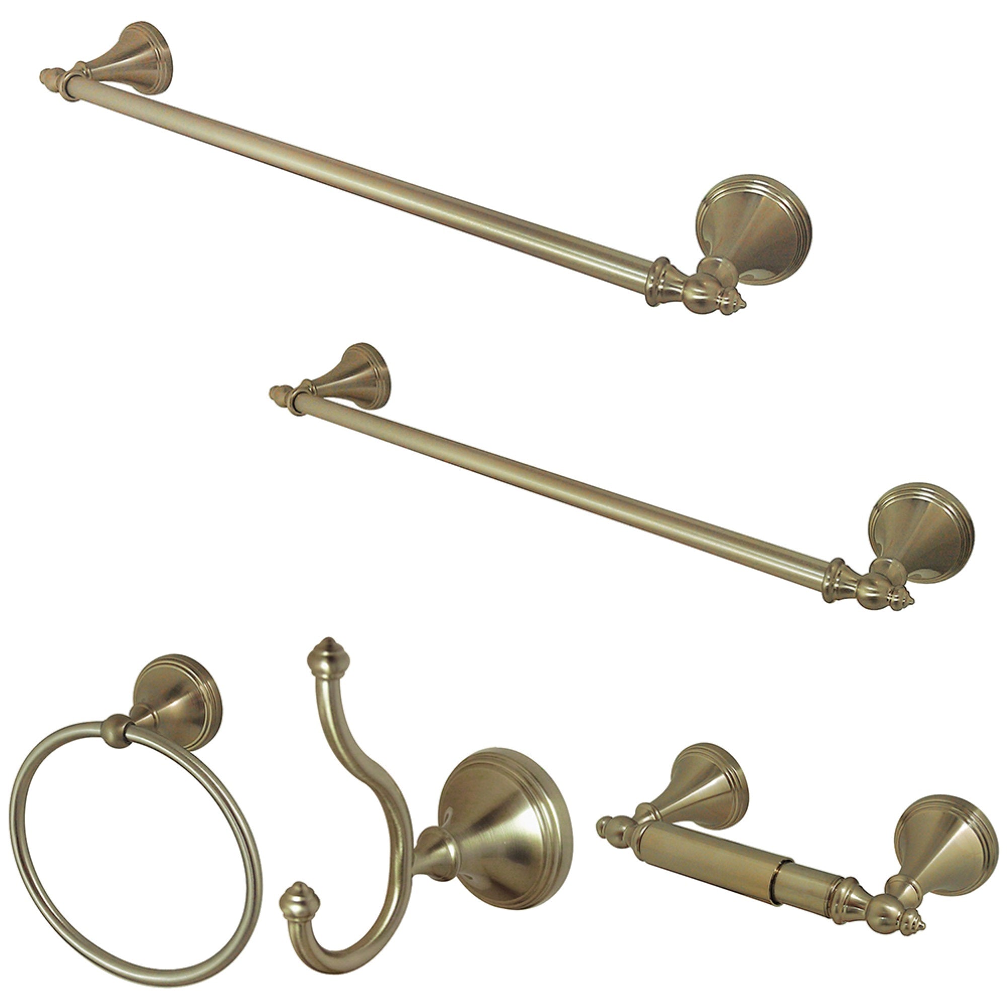 Kingston Brass Bahk1612478Sn 5-Piece Bathroom Accessory Set, Brushed Nickel