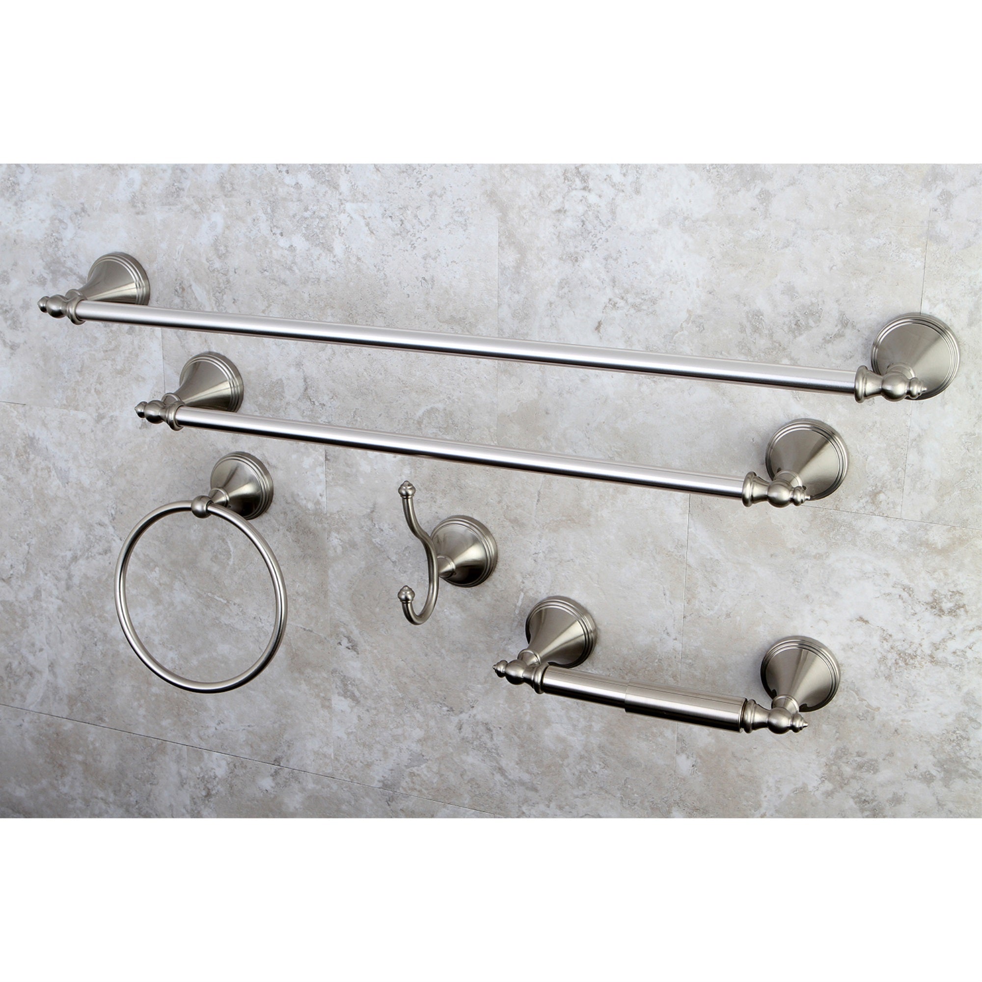 Kingston Brass BAHK1612478SN 5-Piece Bathroom Accessory Set  Brushed Nickel