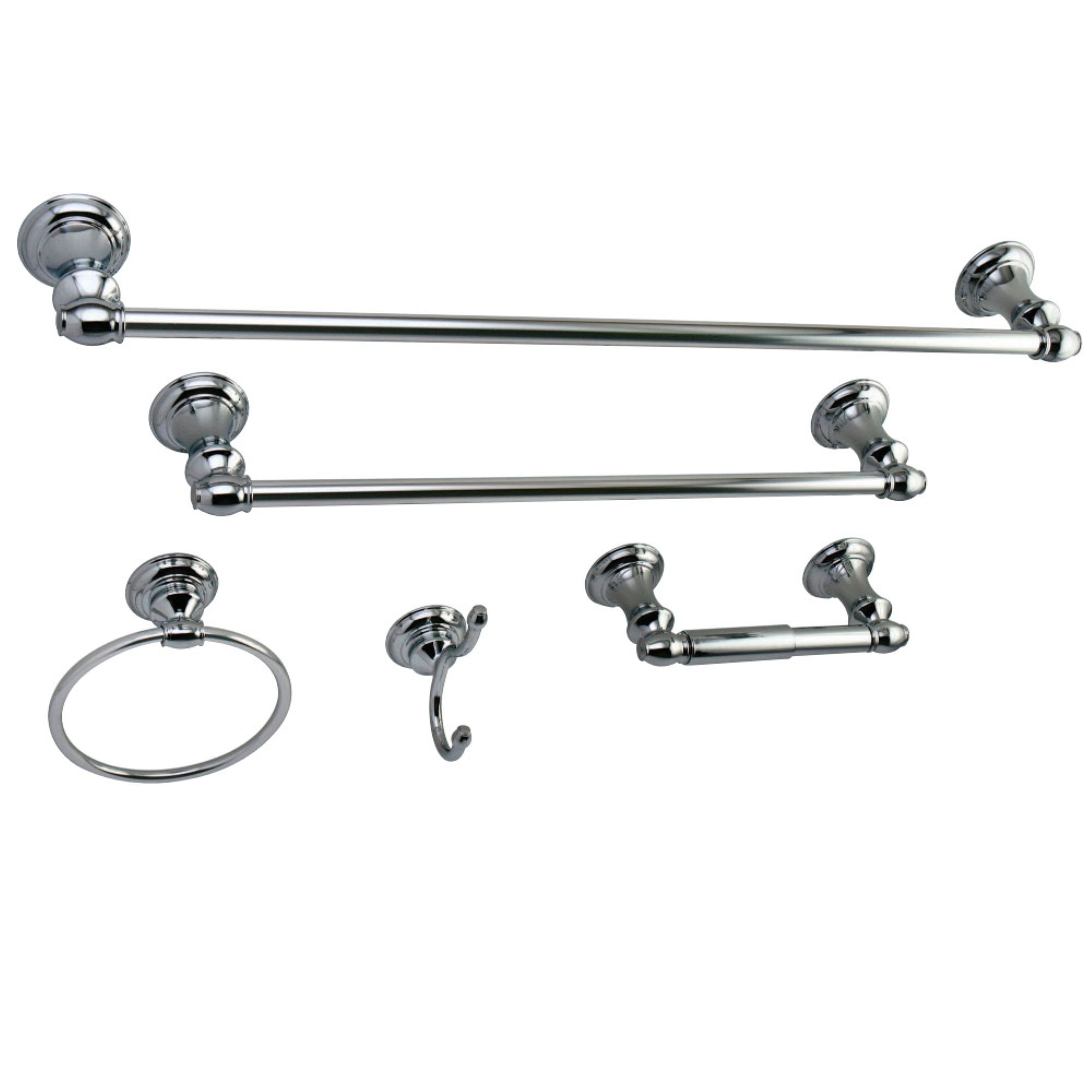 Kingston Brass Bahk2612478C 5-Piece Bathroom Accessories Set, Polished Chrome