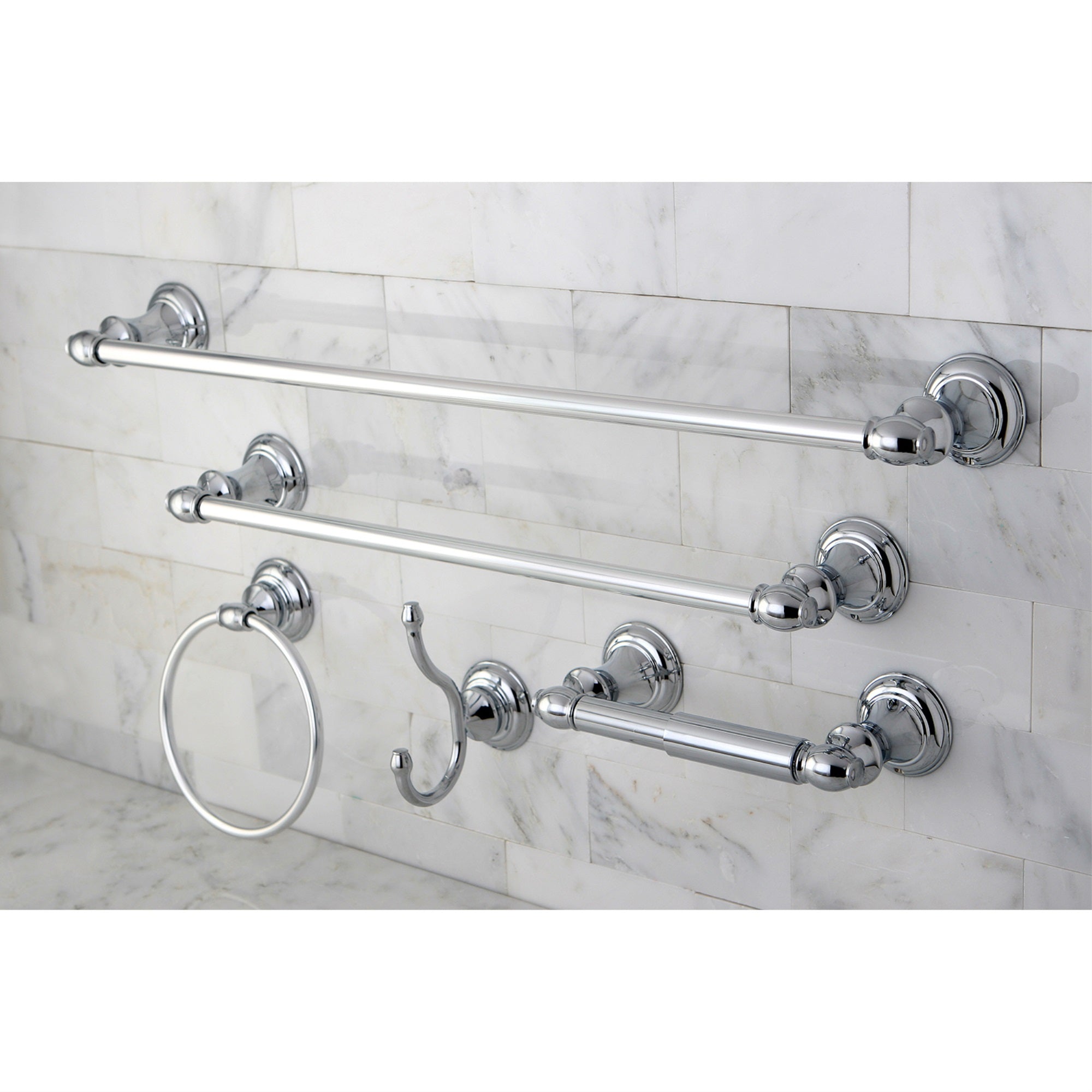 Kingston Brass BAHK2612478C 5-Piece Bathroom Accessories Set  Polished Chrome