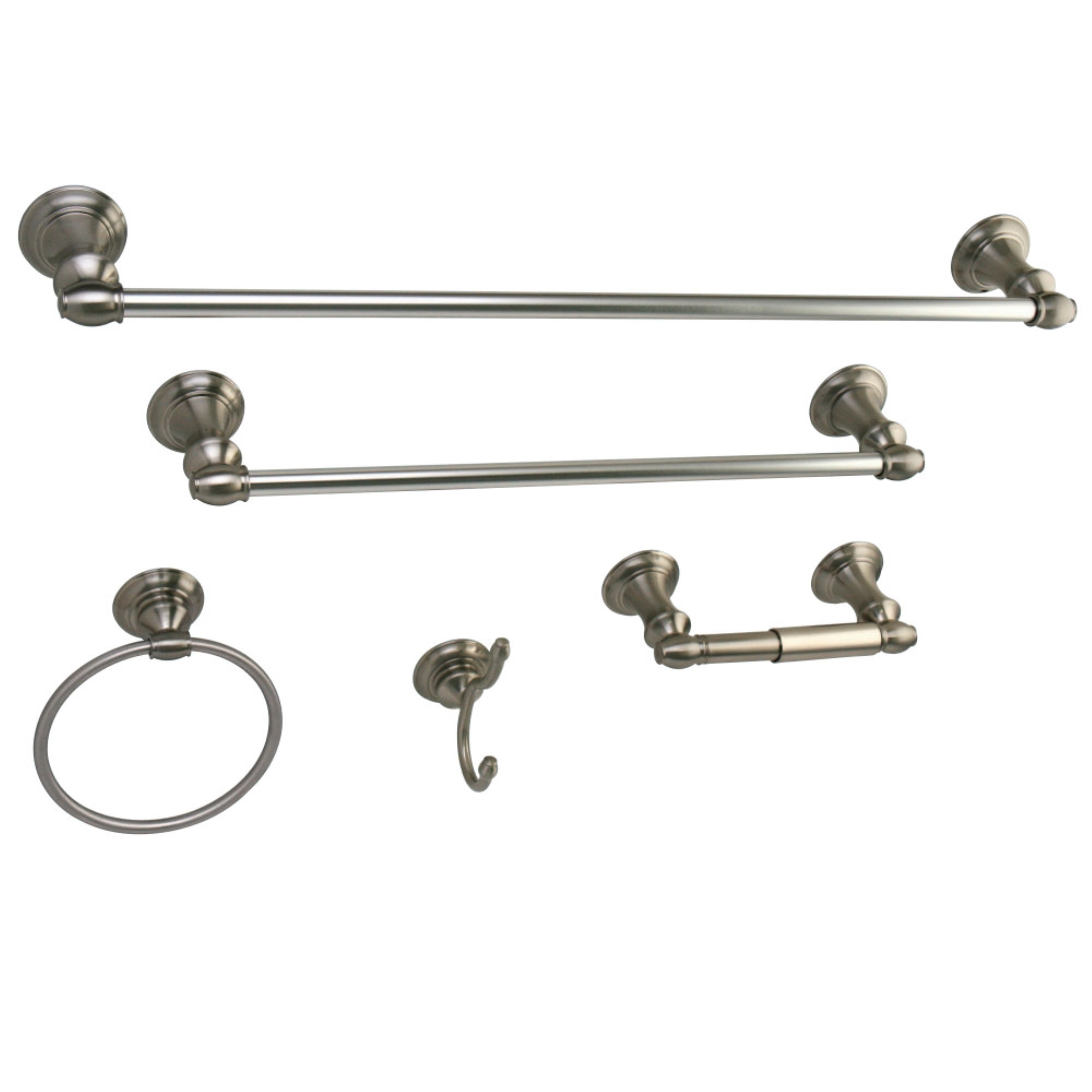 Kingston Brass Bahk2612478Sn 5-Piece Bathroom Accessories Set, Brushed Nickel