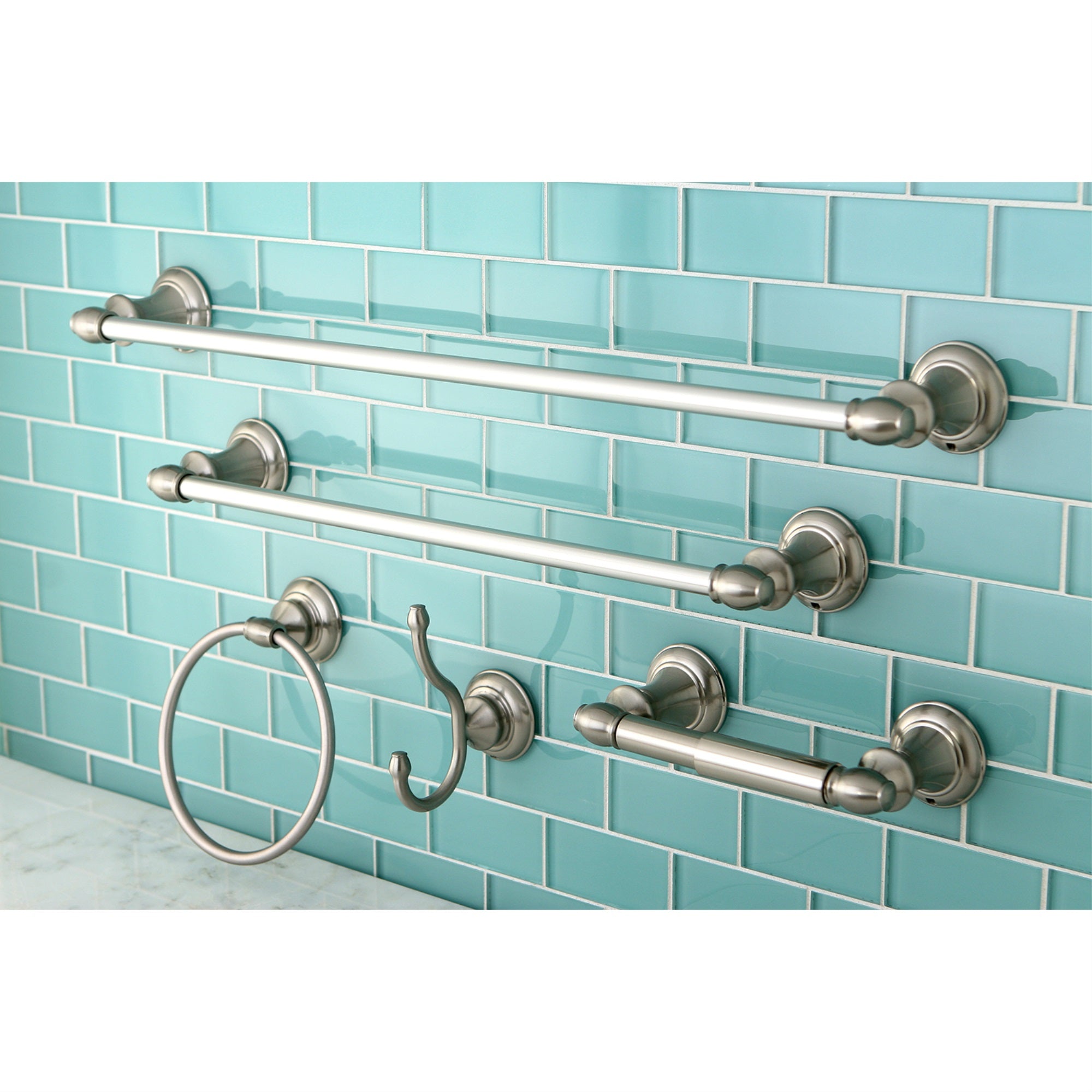 Kingston Brass BAHK2612478SN 5-Piece Bathroom Accessories Set  Brushed Nickel