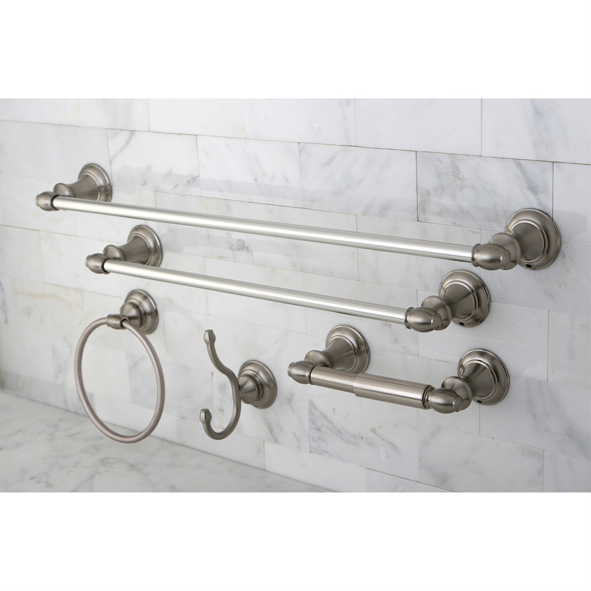 Kingston Brass BAHK2612478SN 5-Piece Bathroom Accessories Set  Brushed Nickel