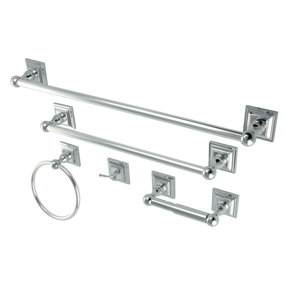 Kingston Brass Bahk3212478C 5-Piece Bathroom Accessory Set, Polished Chrome