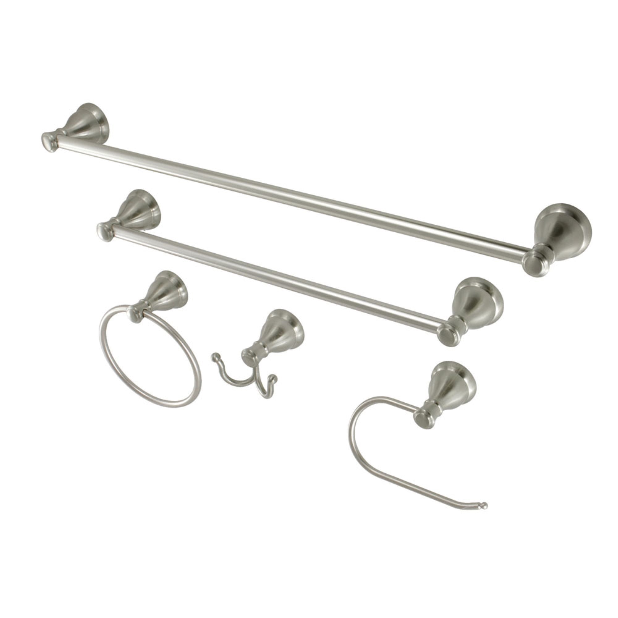Kingston Brass Bahk5012478Sn 5-Piece Bathroom Accessory Set, Brushed Nickel