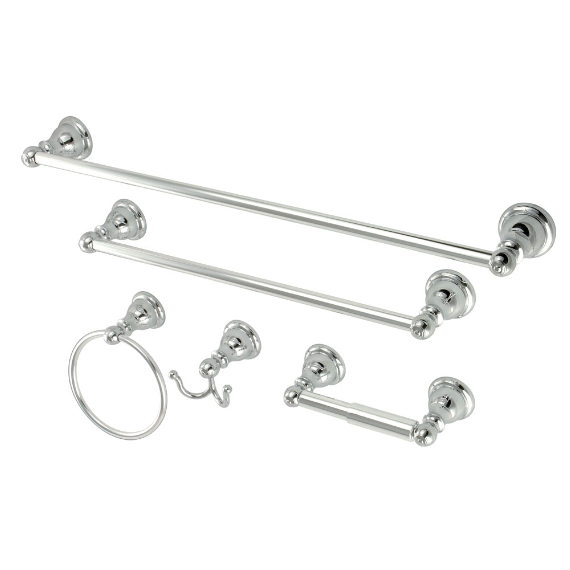 Kingston Brass Bahk5112478C 5-Piece Bathroom Accessory Set, Polished Chrome