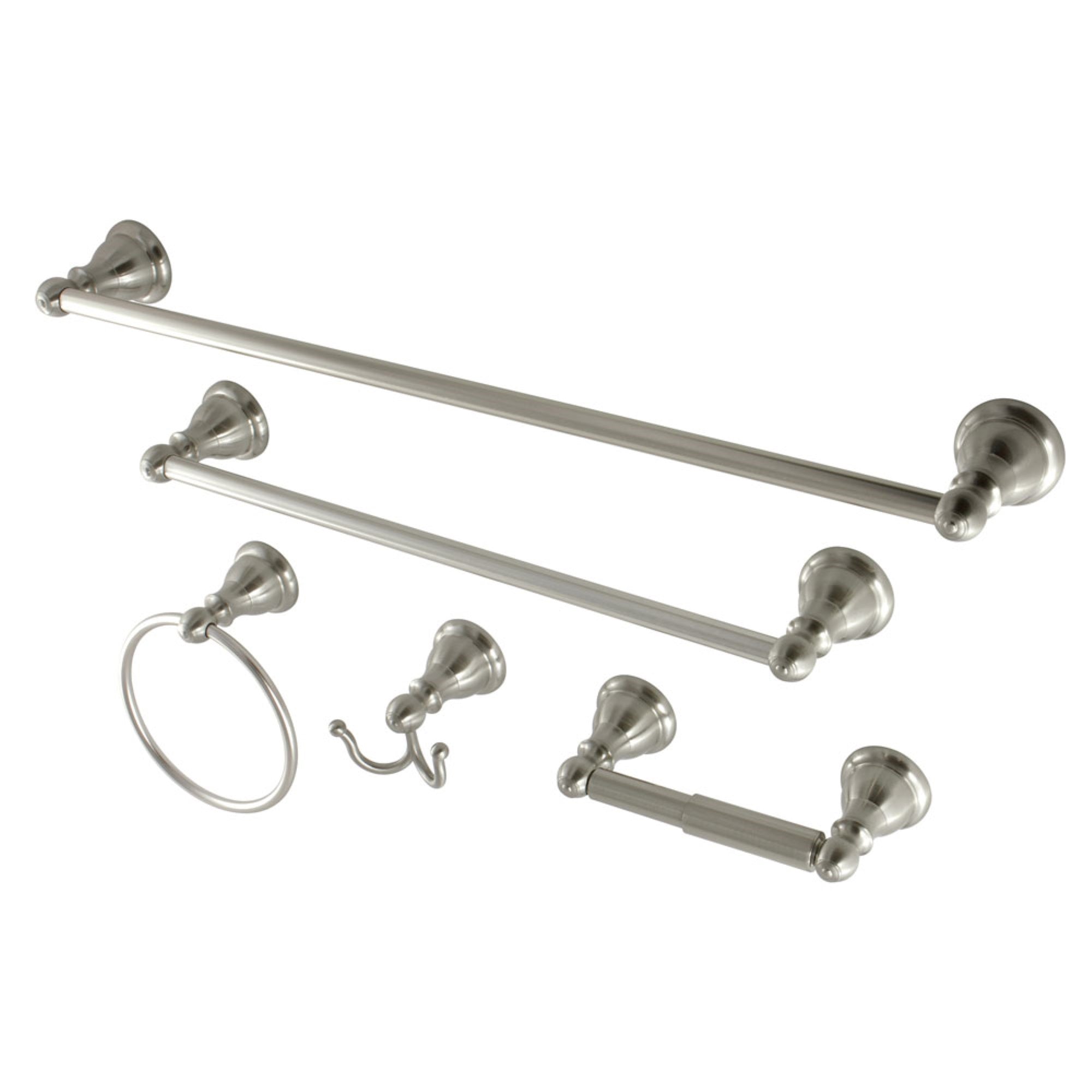Kingston Brass Bahk5112478Sn 5-Piece Bathroom Accessory Set, Brushed Nickel