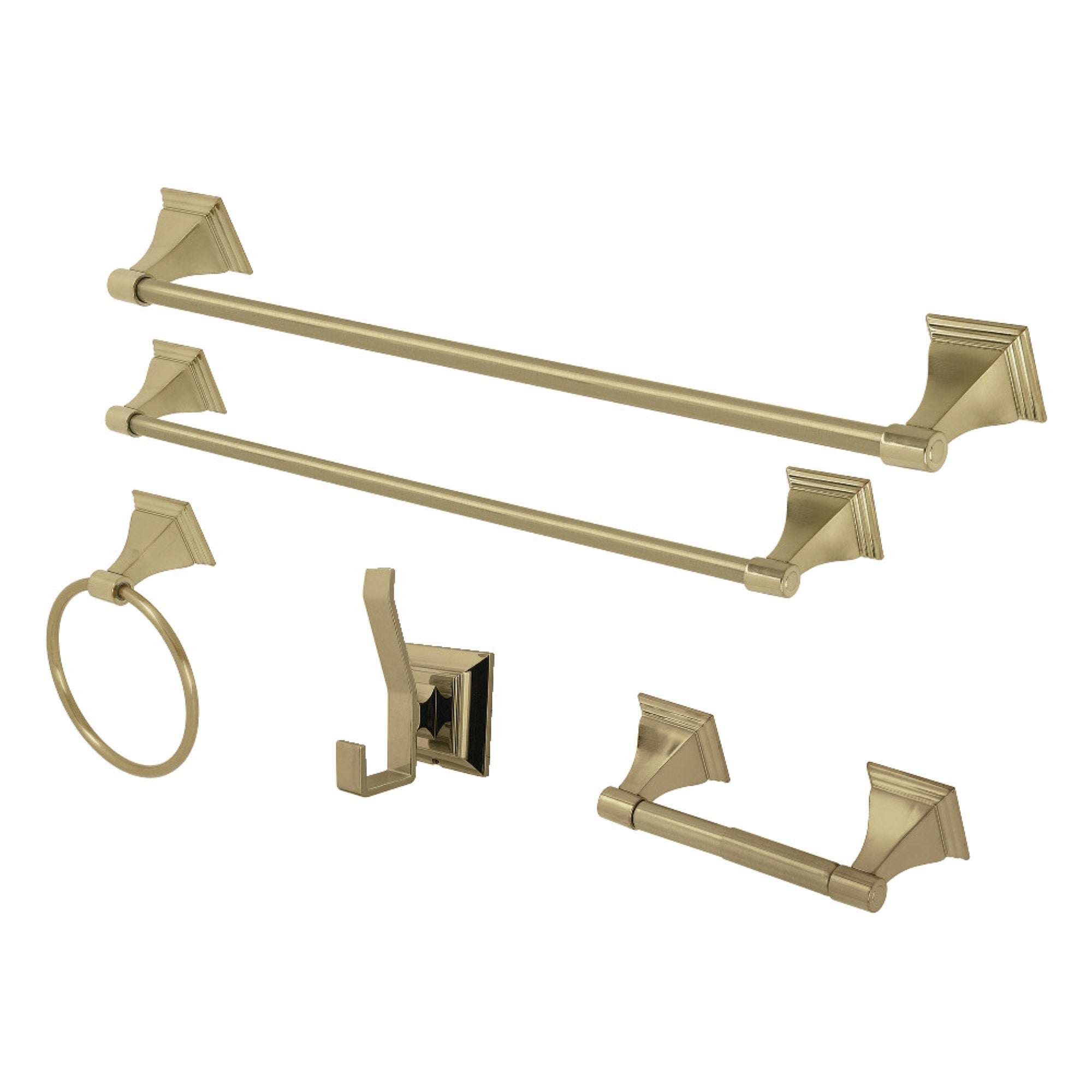 Kingston Brass Bahk61212478Bb Monarch 5-Piece Bathroom Accessory Set, Brushed Brass