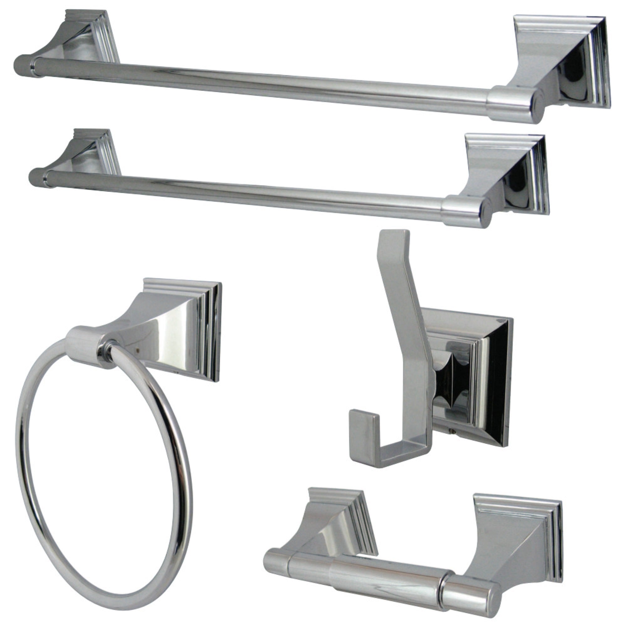 Kingston Brass Bahk61212478C Monarch 5-Piece Bathroom Accessory Set, Polished Chrome