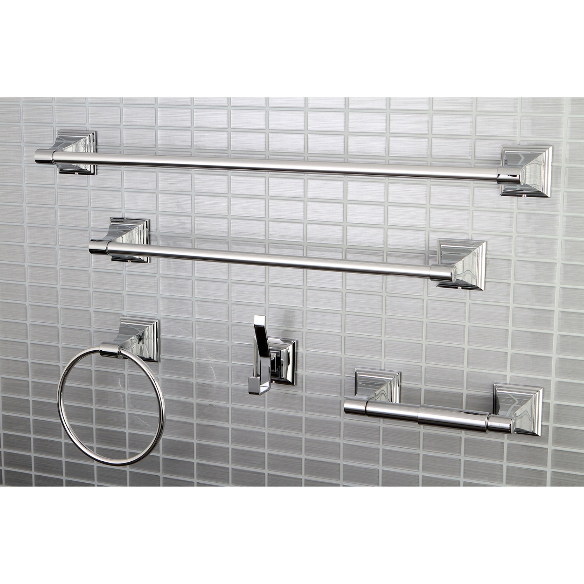 Kingston Brass BAHK61212478C Monarch 5-Piece Bathroom Accessory Set  Polished Chrome