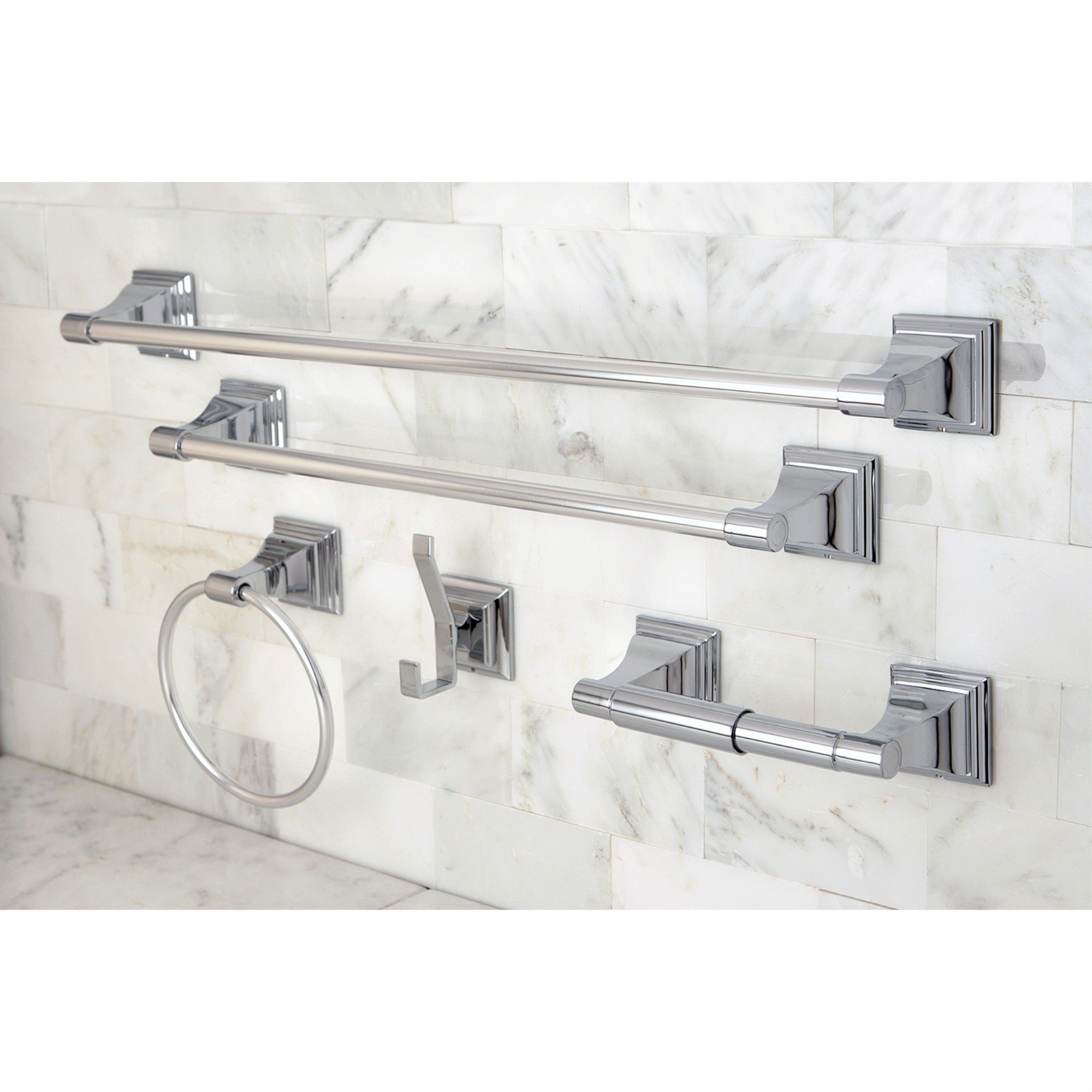 Kingston Brass BAHK61212478C Monarch 5-Piece Bathroom Accessory Set  Polished Chrome