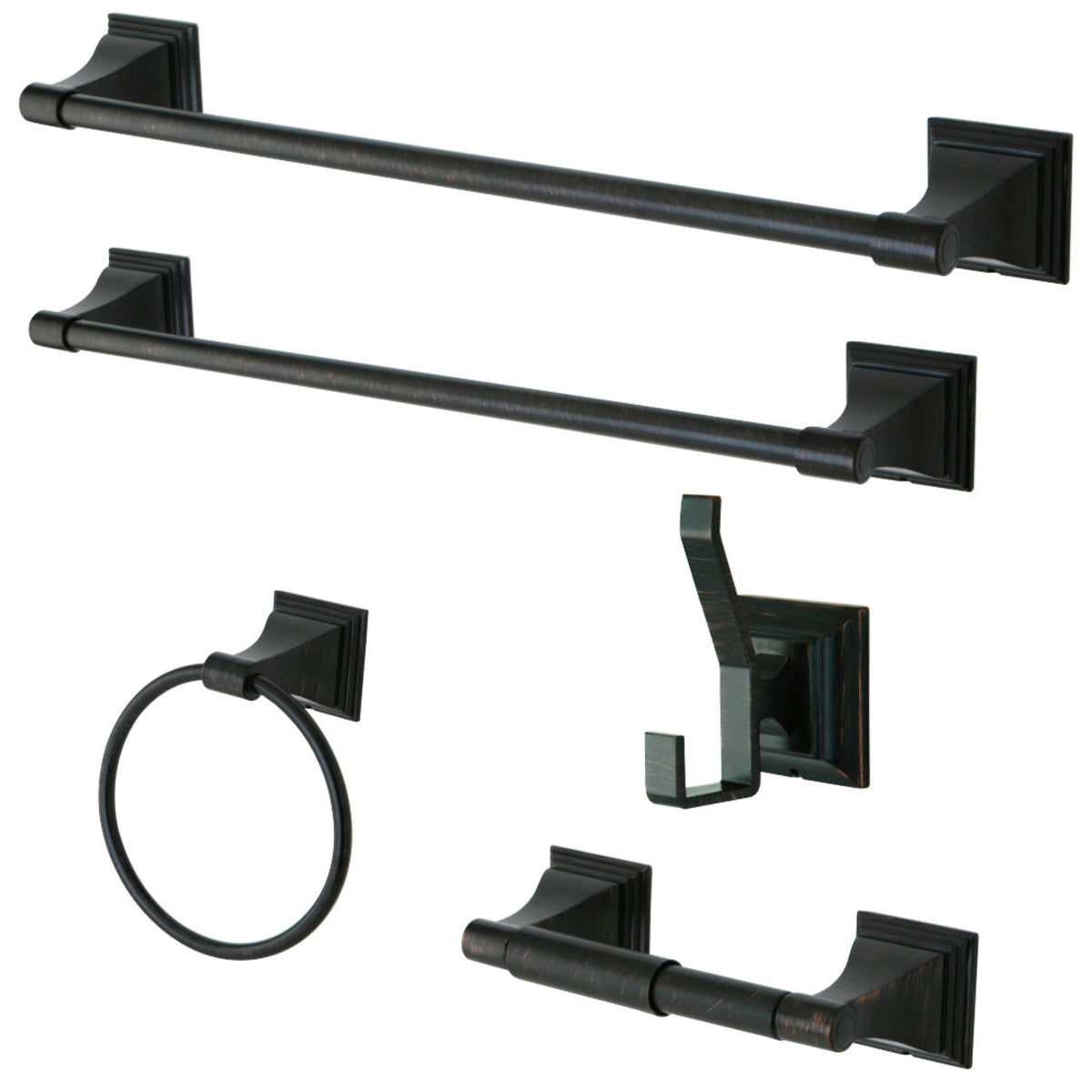 Kingston Brass Bahk61212478Orb Monarch 5-Piece Bathroom Accessory Set, Oil Rubbed Bronze