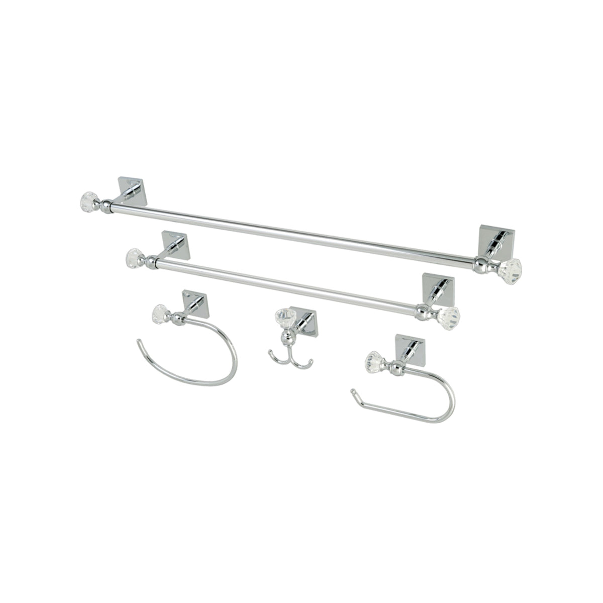 Kingston Brass Bahk70512478C 5-Piece Bathroom Accessory Combo, Polished Chrome