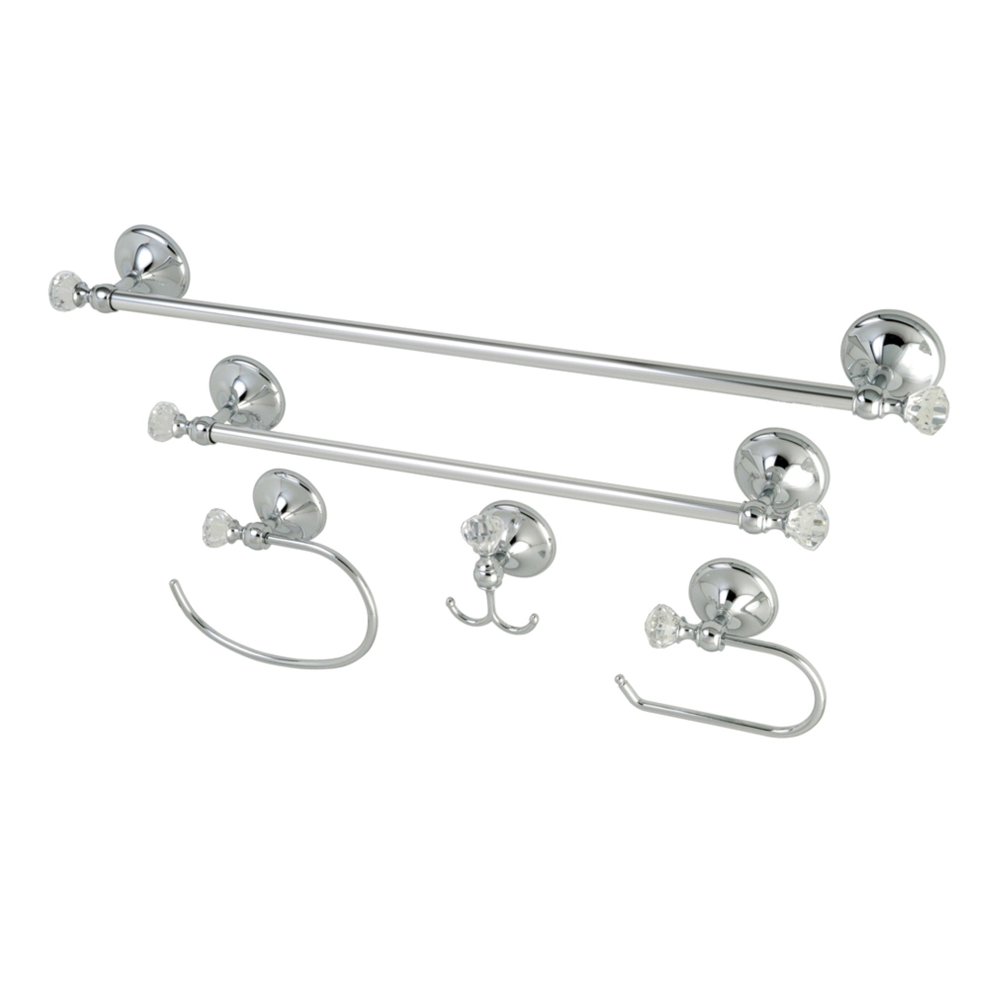 Kingston Brass Bahk71512478C 5-Piece Bathroom Accessory Combo, Polished Chrome