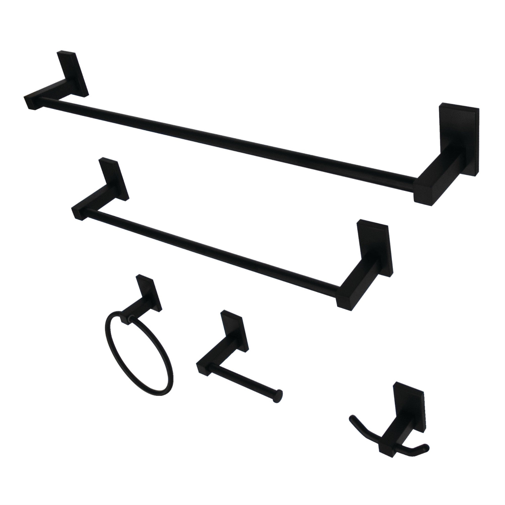 Kingston Brass Bahk8212478Mb 5-Piece Bathroom Accessory Set, Matte Black