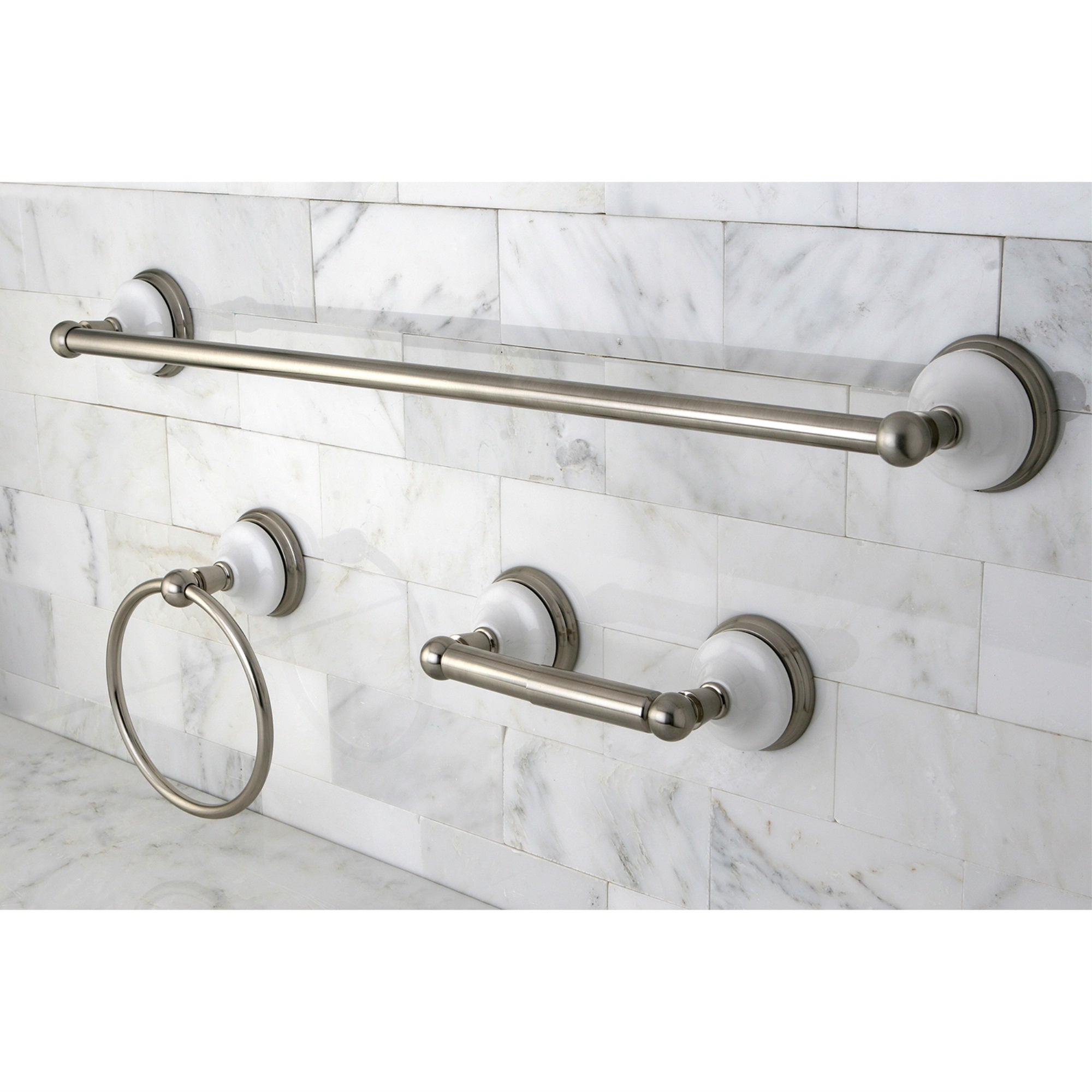 Kingston Brass BAK111148SN Victorian 3-Piece Bathroom Hardware  Brushed Nickel