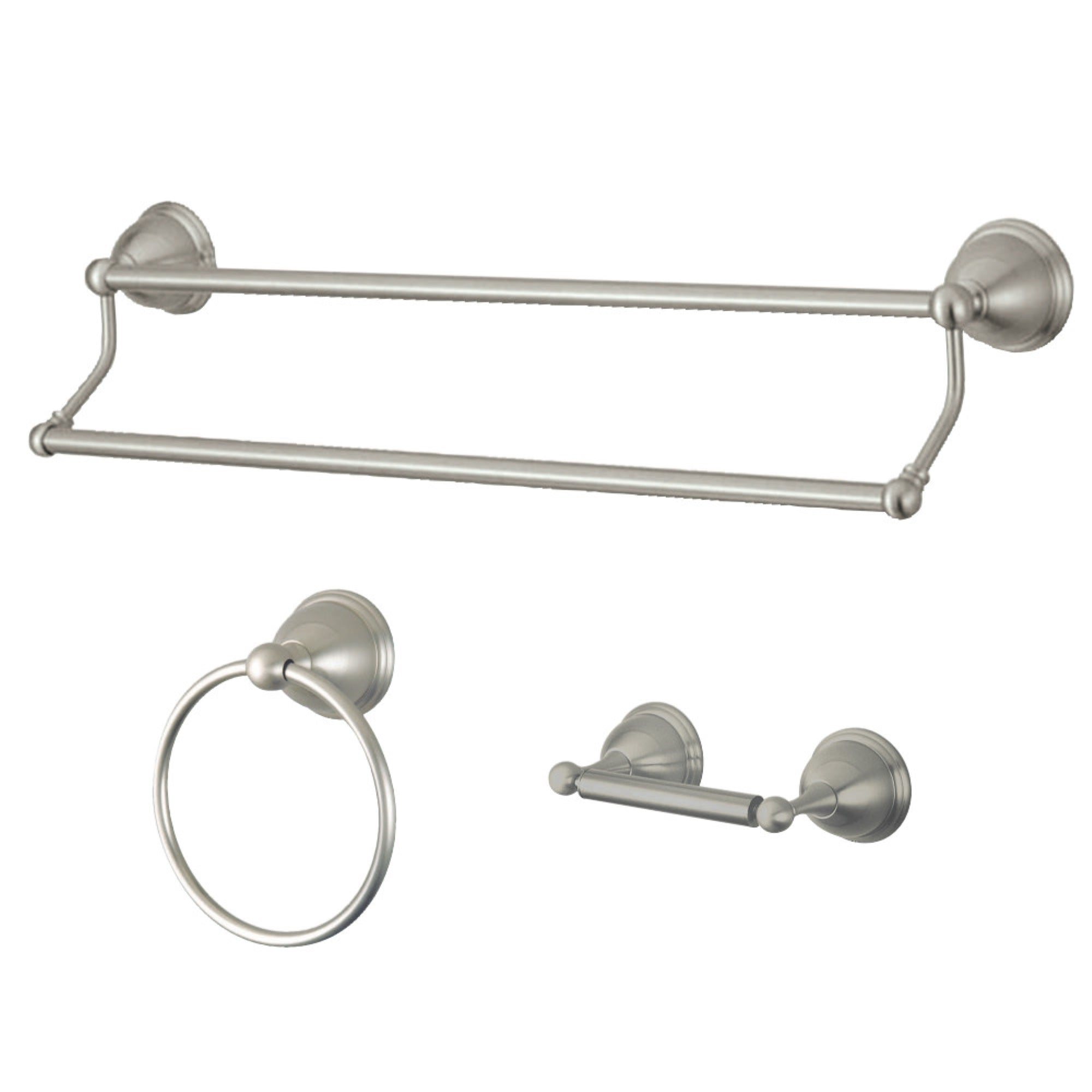 Kingston Brass Bak396348Sn Restoration 3-Piece Bathroom Hardware, Brushed Nickel