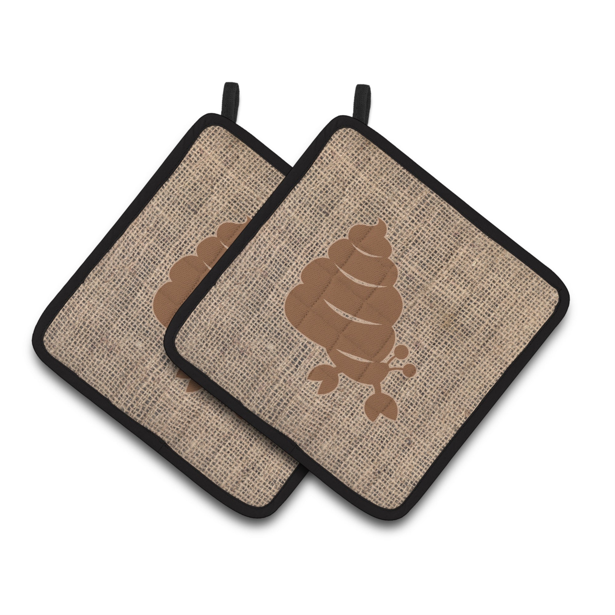 'Caroline'S Treasures Hermit Crab Faux Burlap & Brown Pair Of Pot Holders Bb1092-Bl-Bn-Pthd, 7.5Hx7.5W, Multicolor''