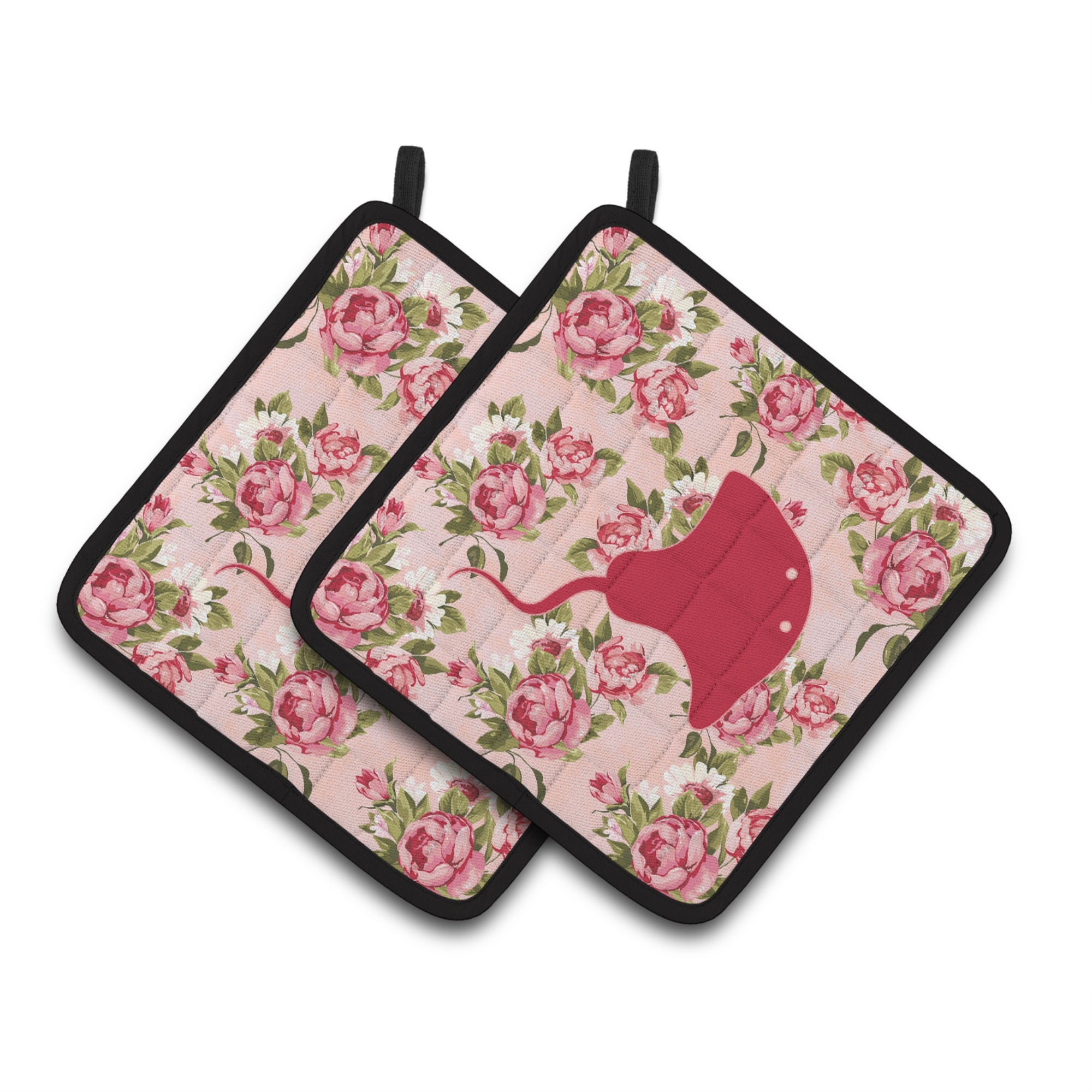 'Caroline'S Treasures Stingray Shabby Chic Pink Roses Pair Of Pot Holders Bb1095-Rs-Pk-Pthd, 7.5Hx7.5W, Multicolor''