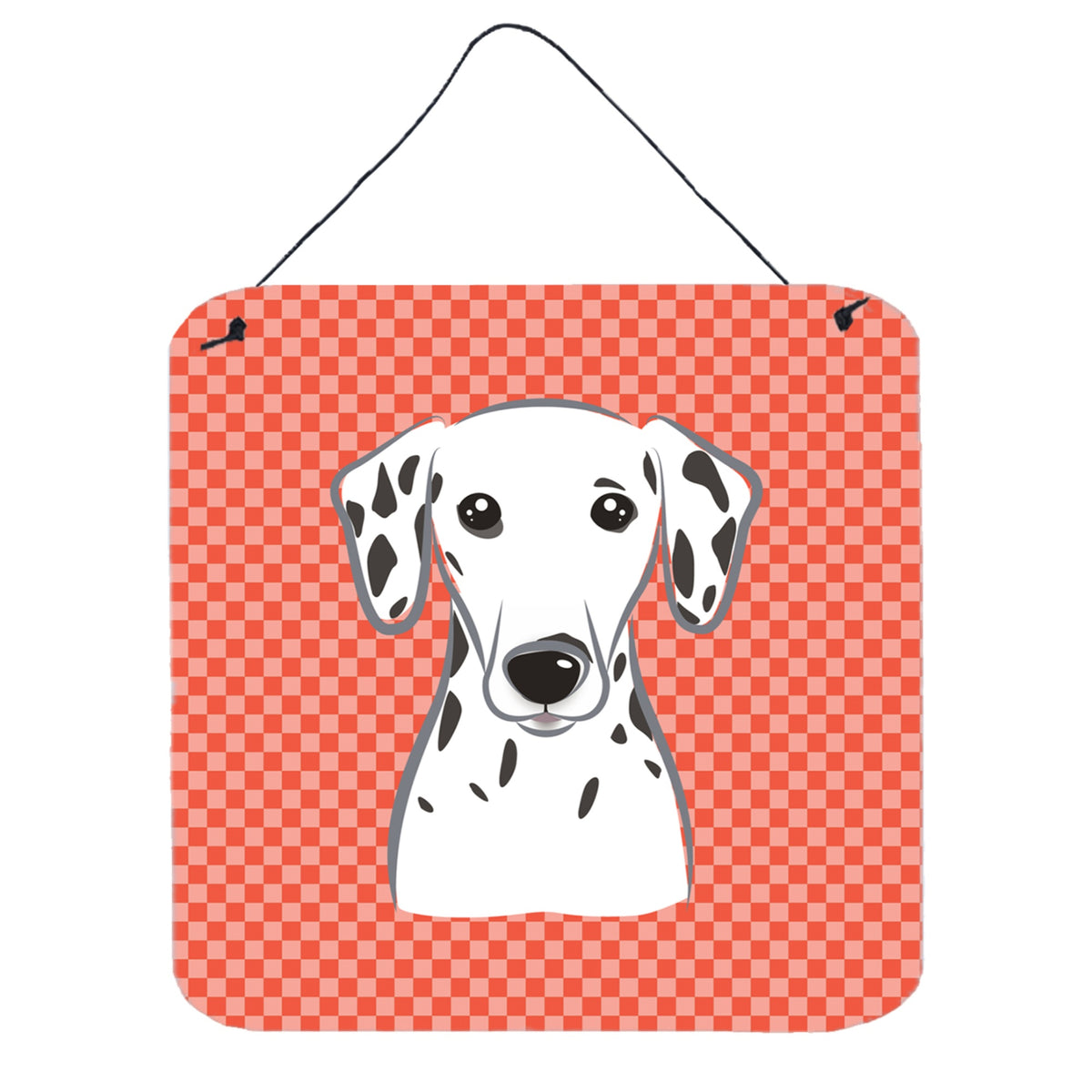 'Caroline'S Treasures Red Checkered Dalmatian Aluminum Metal Wall Or Door Hanging Prints, 6 X 6''''''