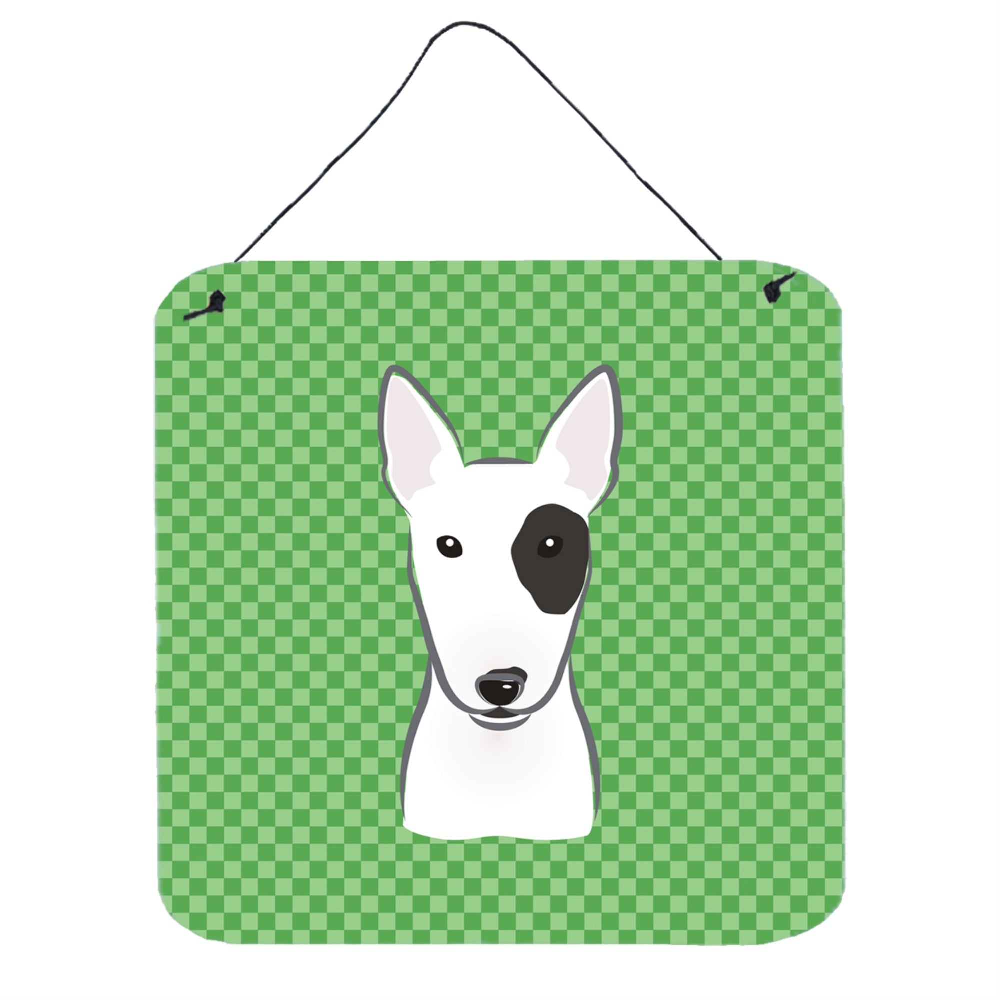 'Caroline'S Treasures Green Checkered Bull Terrier Wall Or Door Hanging Prints, 6 X 6''''''