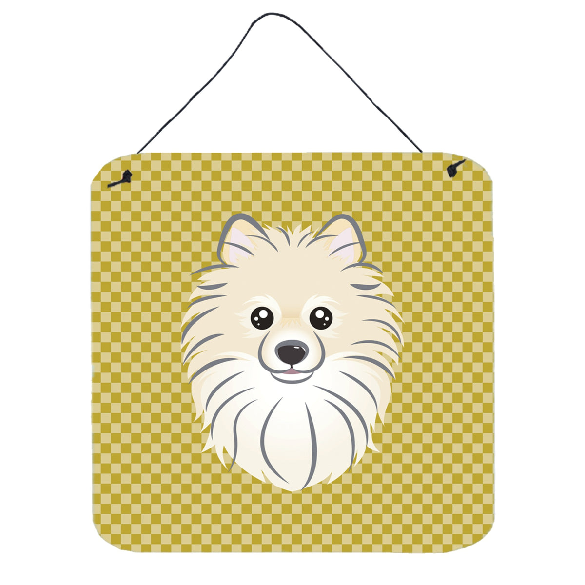'Caroline'S Treasures Tan Checkered Pomeranian Aluminum Metal Wall Or Door Hanging Prints, 6 X 6''''''