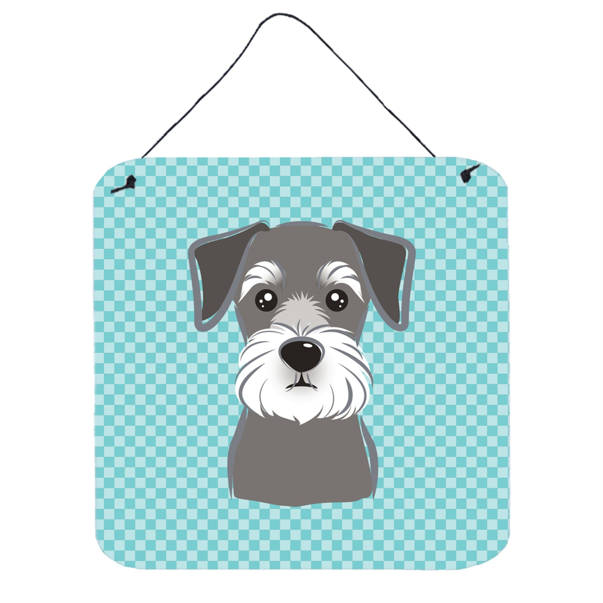 'Caroline'S Treasures Blue Checkered Schnauzer Aluminum Metal Wall Or Door Hanging Prints, 6 X 6''''''