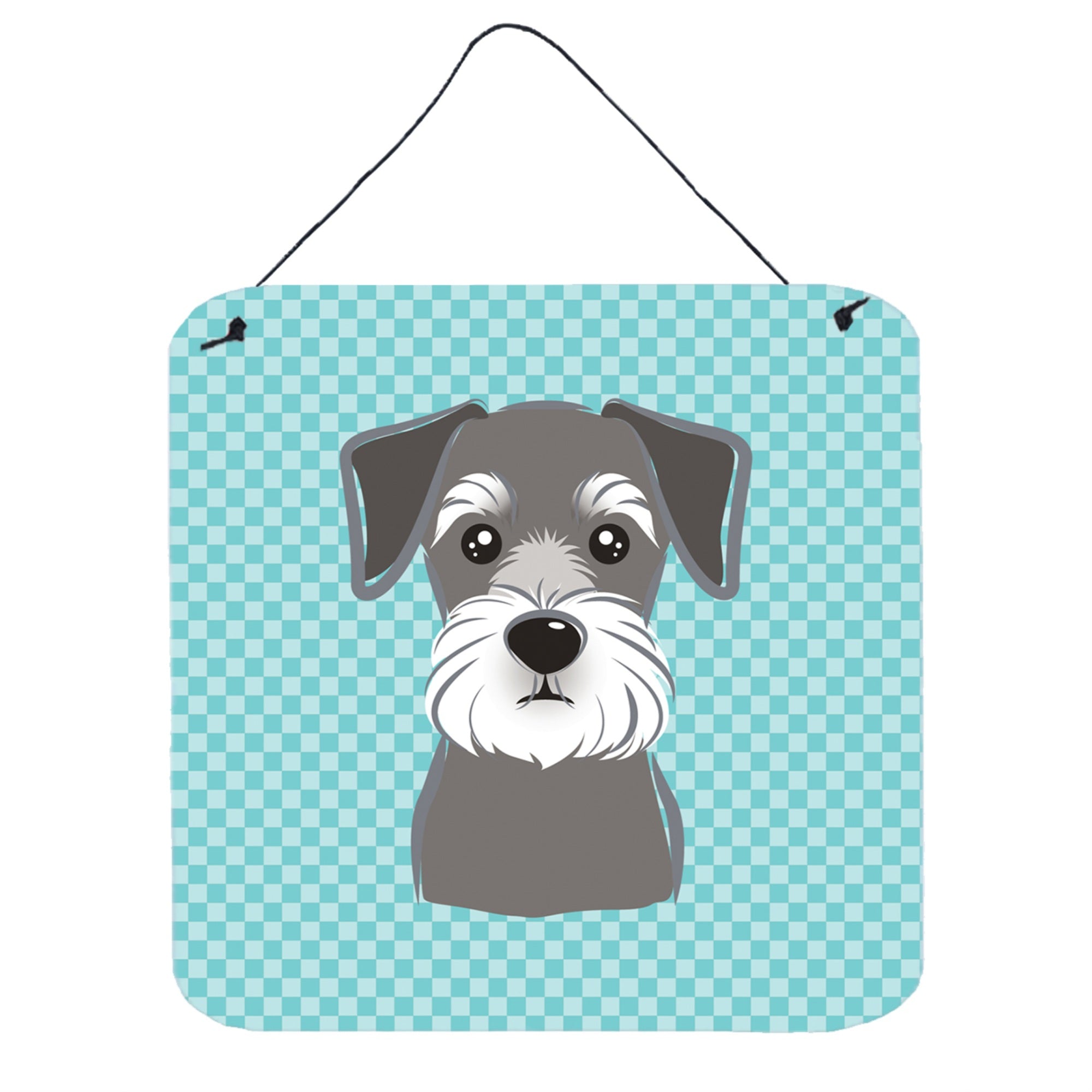 'Caroline'S Treasures Checkerboard Blue Schnauzer Wall Or Door Hanging Prints, 6 X 6''''''