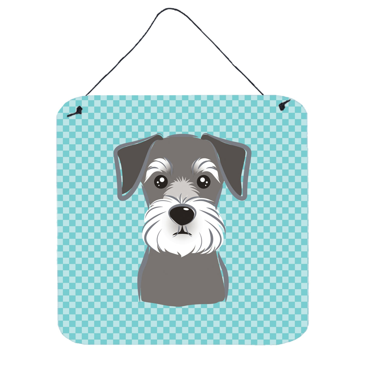 'Caroline'S Treasures Checkerboard Blue Schnauzer Wall Or Door Hanging Prints, 6 X 6''''''