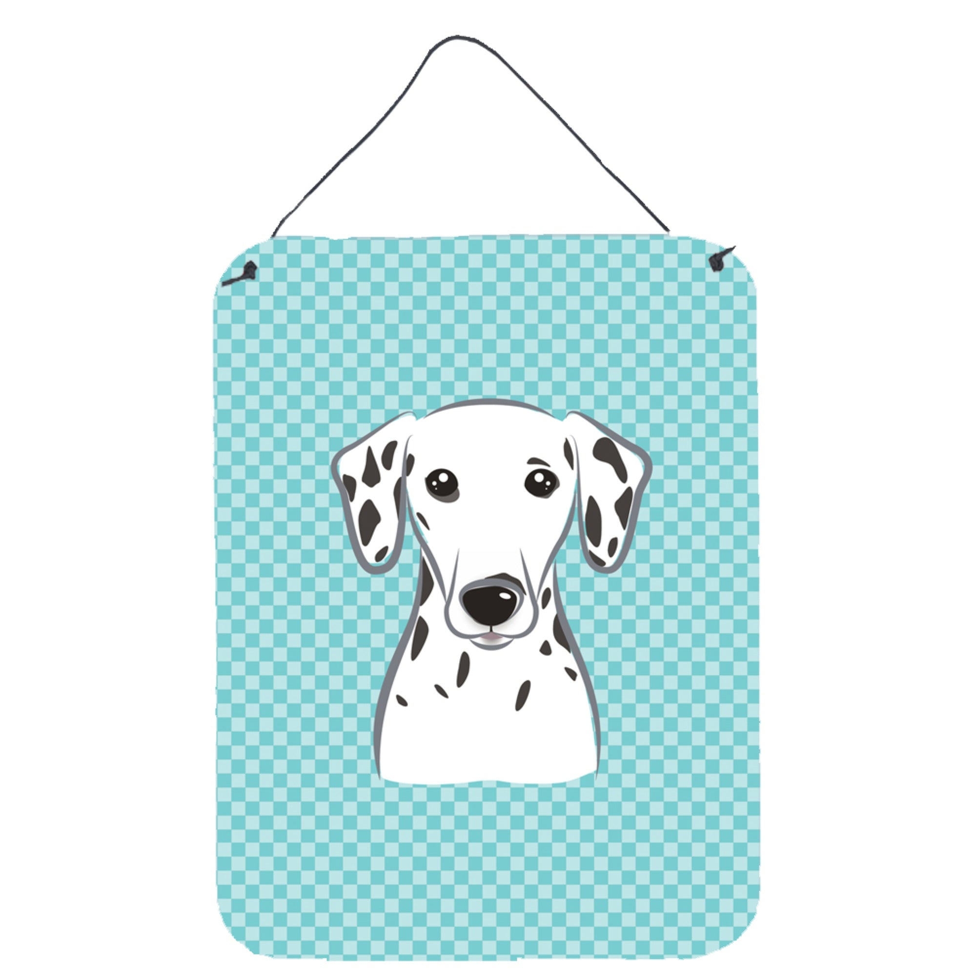 'Caroline'S Treasures Checkerboard Blue Dalmatian Wall Or Door Hanging Prints, 16'''' X 12''''''