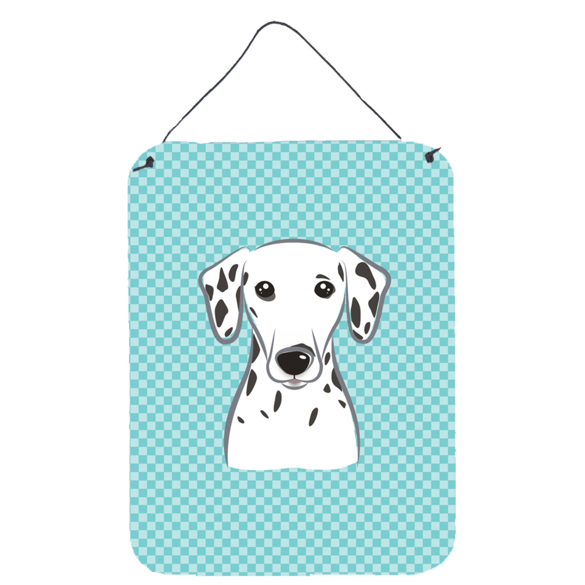 'Caroline'S Treasures Checkerboard Blue Dalmatian Wall Or Door Hanging Prints, 16'''' X 12''''''