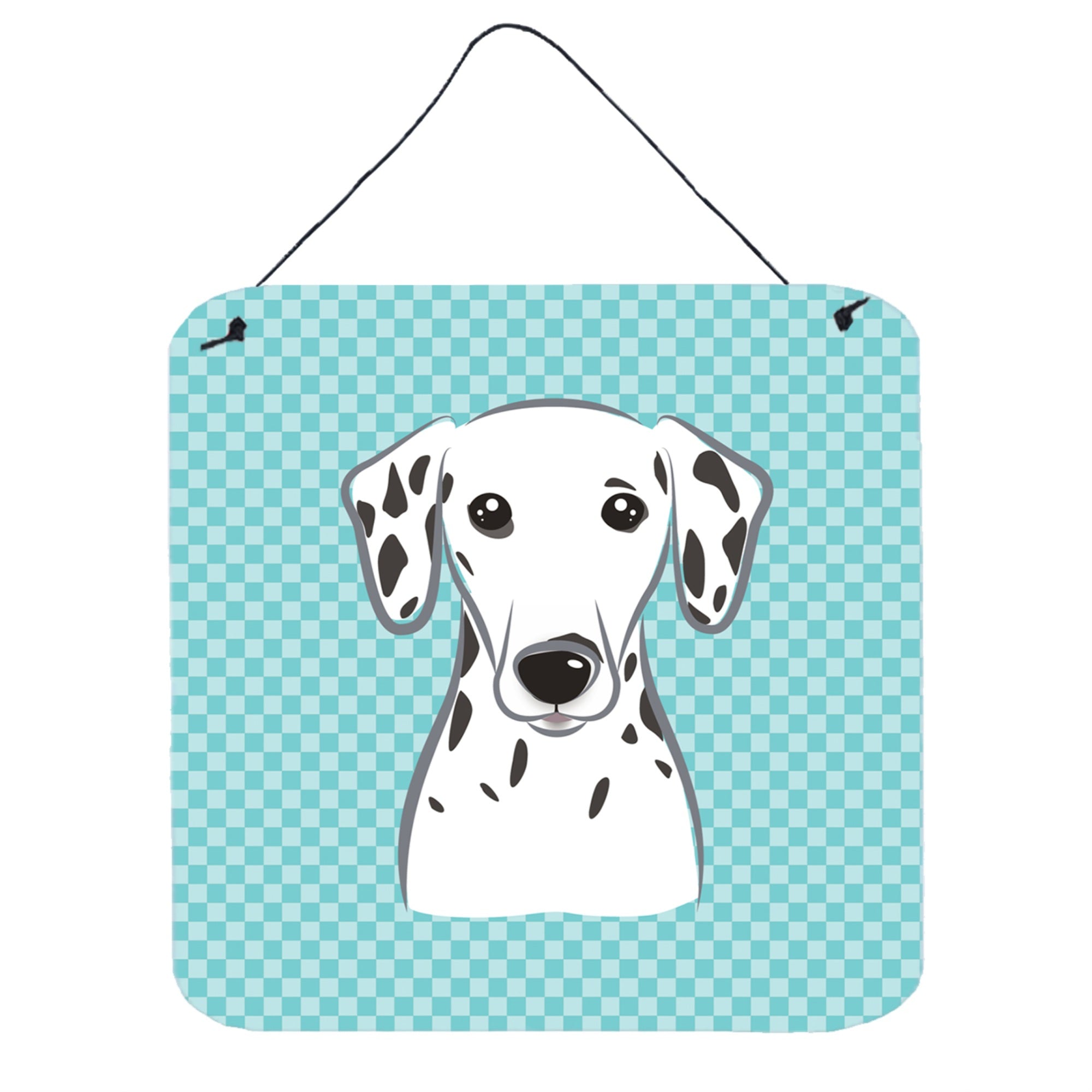 'Caroline'S Treasures Checkerboard Blue Dalmatian Wall Or Door Hanging Prints, 6 X 6''''''