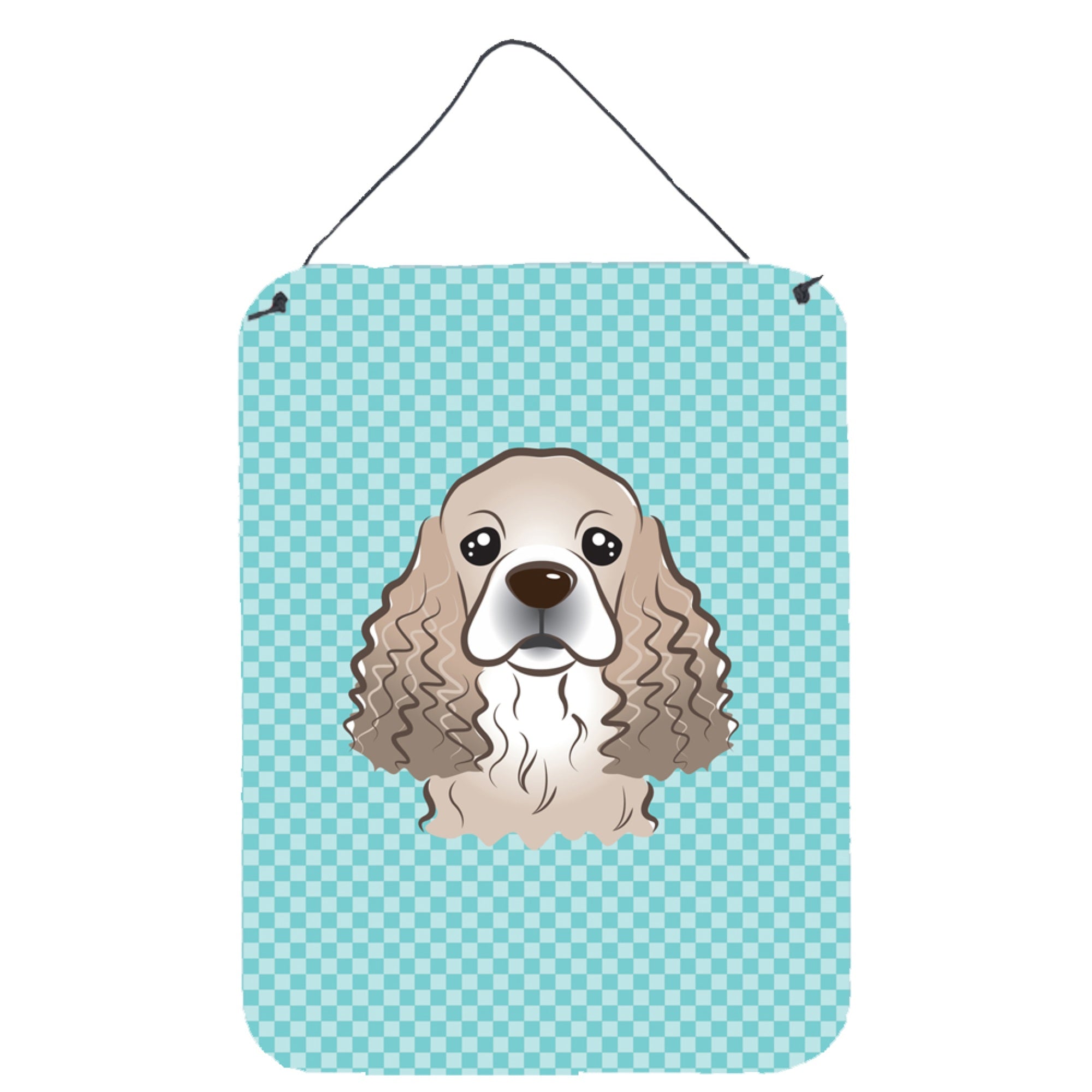 'Caroline'S Treasures Checkerboard Blue Cocker Spaniel Wall Or Door Hanging Prints, 16'''' X 12''''''