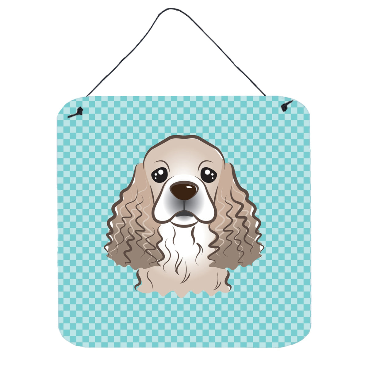 'Caroline'S Treasures Checkerboard Blue Cocker Spaniel Wall Or Door Hanging Prints, 6 X 6''''''