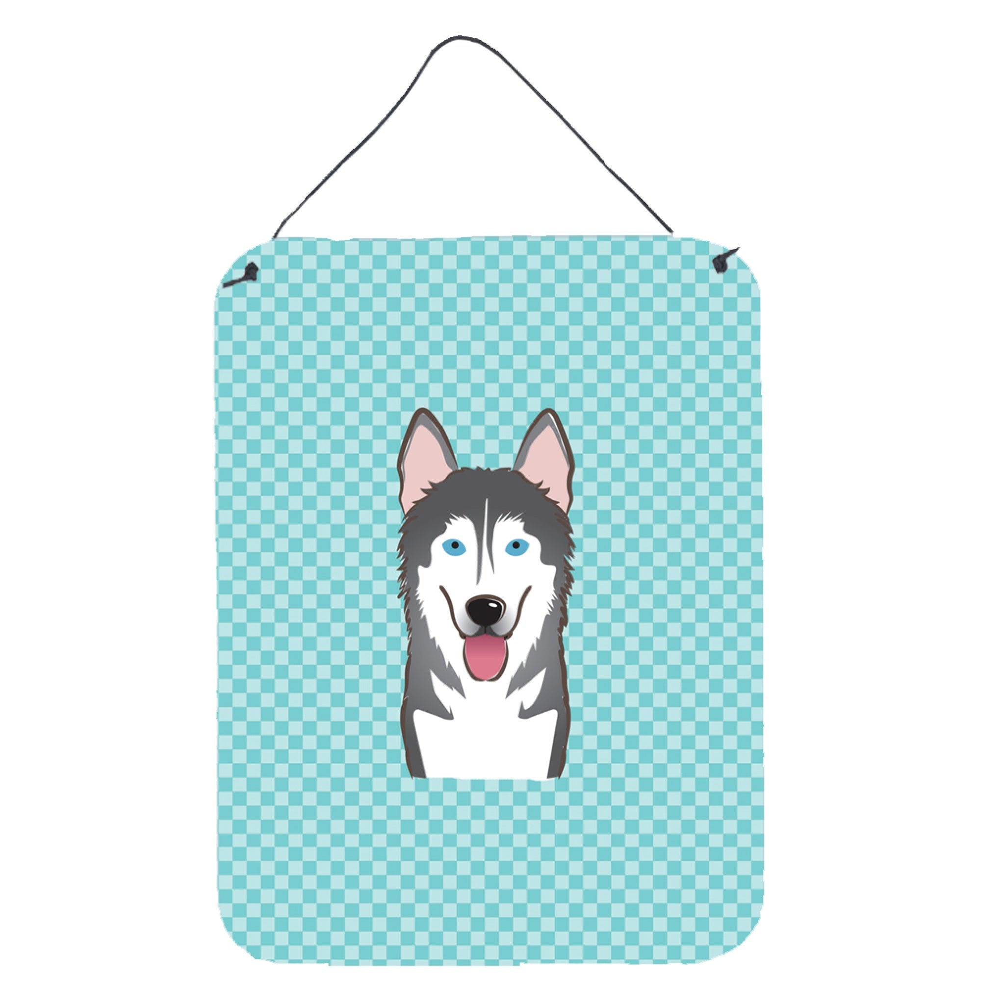 'Caroline'S Treasures Checkerboard Blue Alaskan Malamute Wall Or Door Hanging Prints, 16'''' X 12''''''