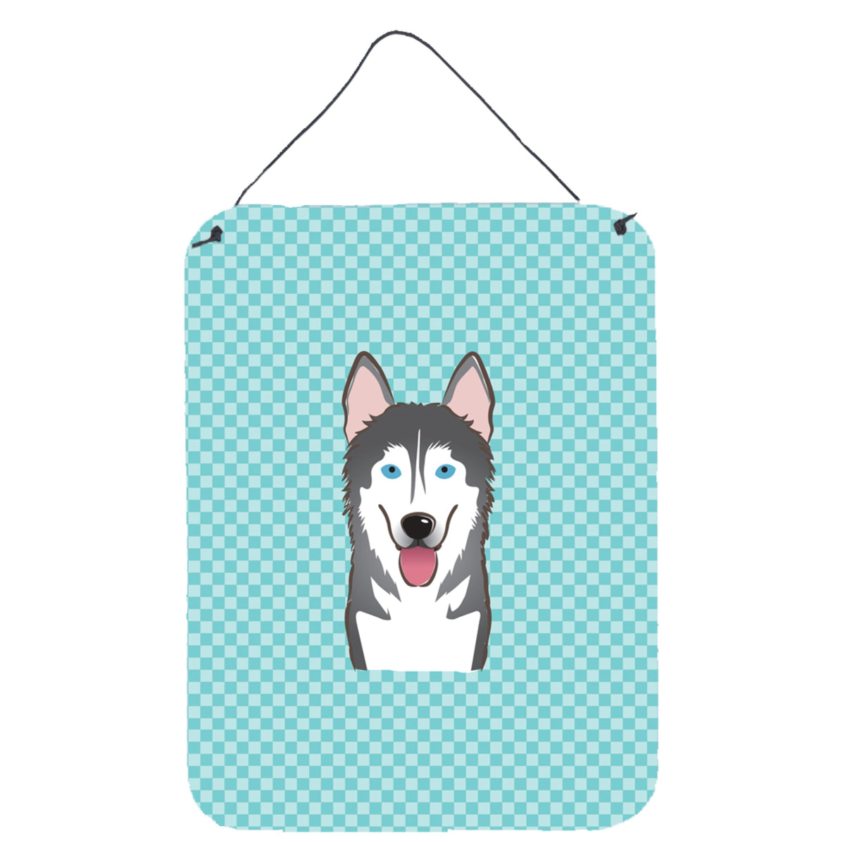 'Caroline'S Treasures Checkerboard Blue Alaskan Malamute Wall Or Door Hanging Prints, 16'''' X 12''''''