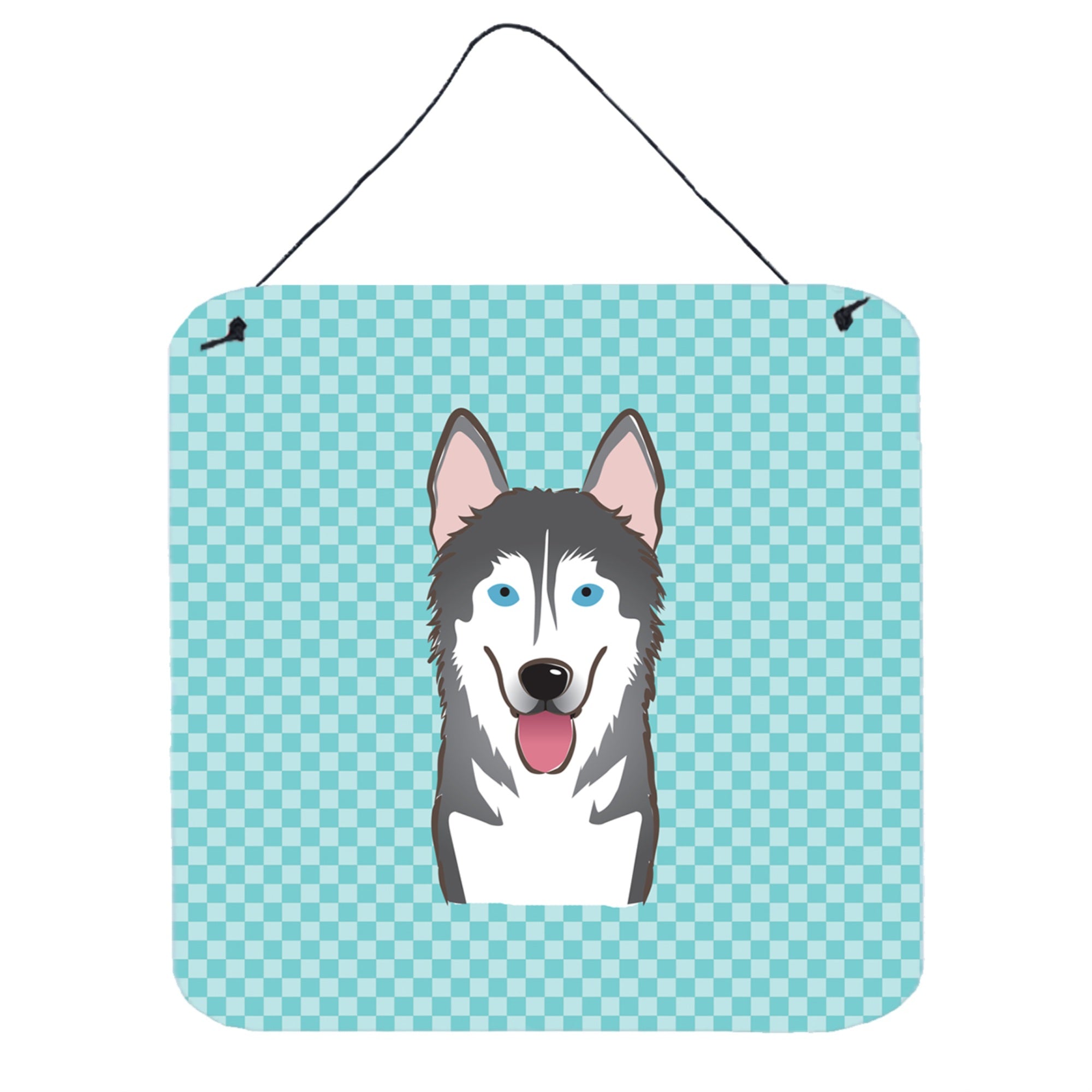 'Caroline'S Treasures Checkerboard Blue Alaskan Malamute Wall Or Door Hanging Prints, 6 X 6''''''
