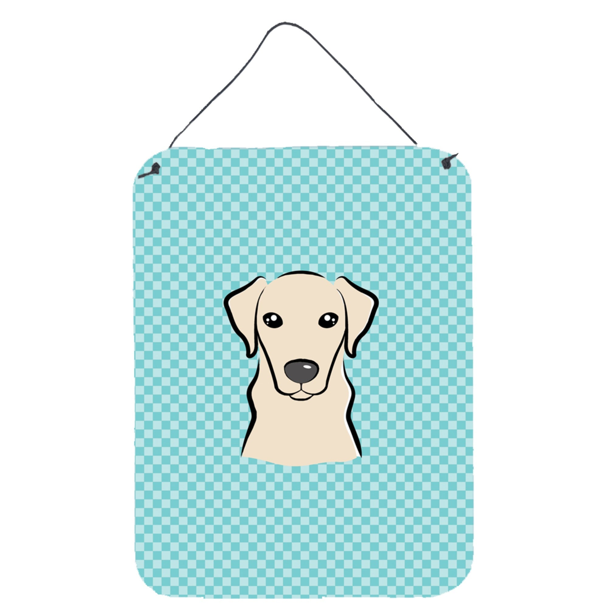 'Caroline'S Treasures Checkerboard Blue Yellow Labrador Wall Or Door Hanging Prints, 16'''' X 12''''''