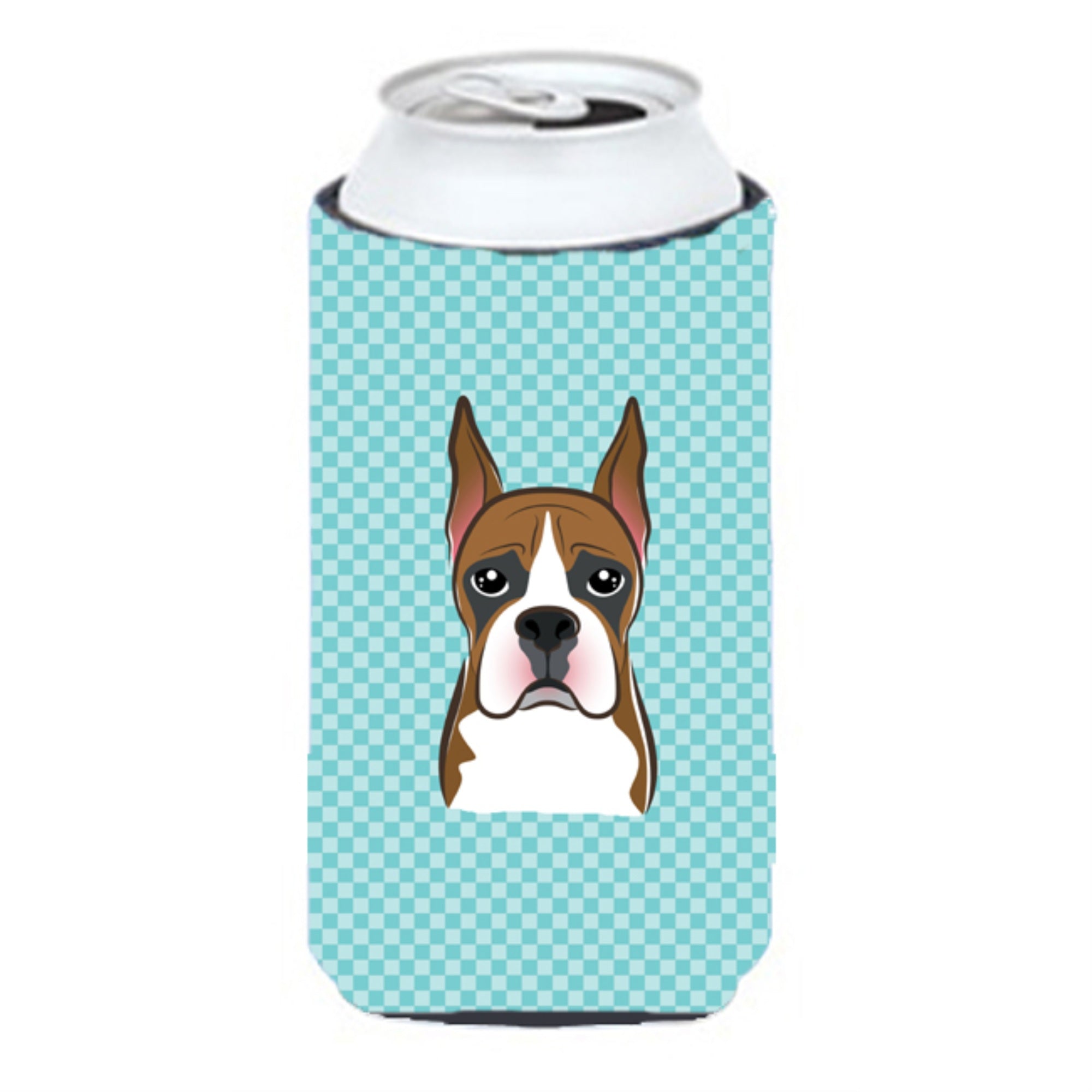 Checkerboard Blue Boxer Tall Boy Beverage Insulator Hugger Bb1161Tbc