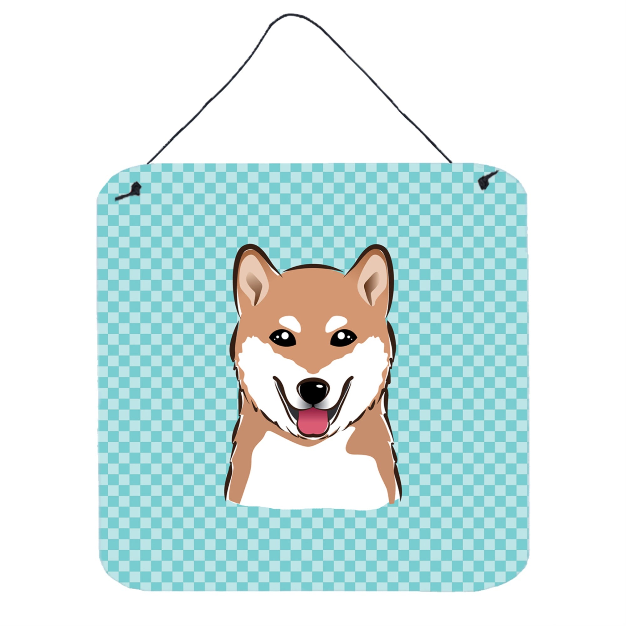 'Caroline'S Treasures Checkerboard Blue Shiba Inu Wall Or Door Hanging Prints, 6 X 6''''''