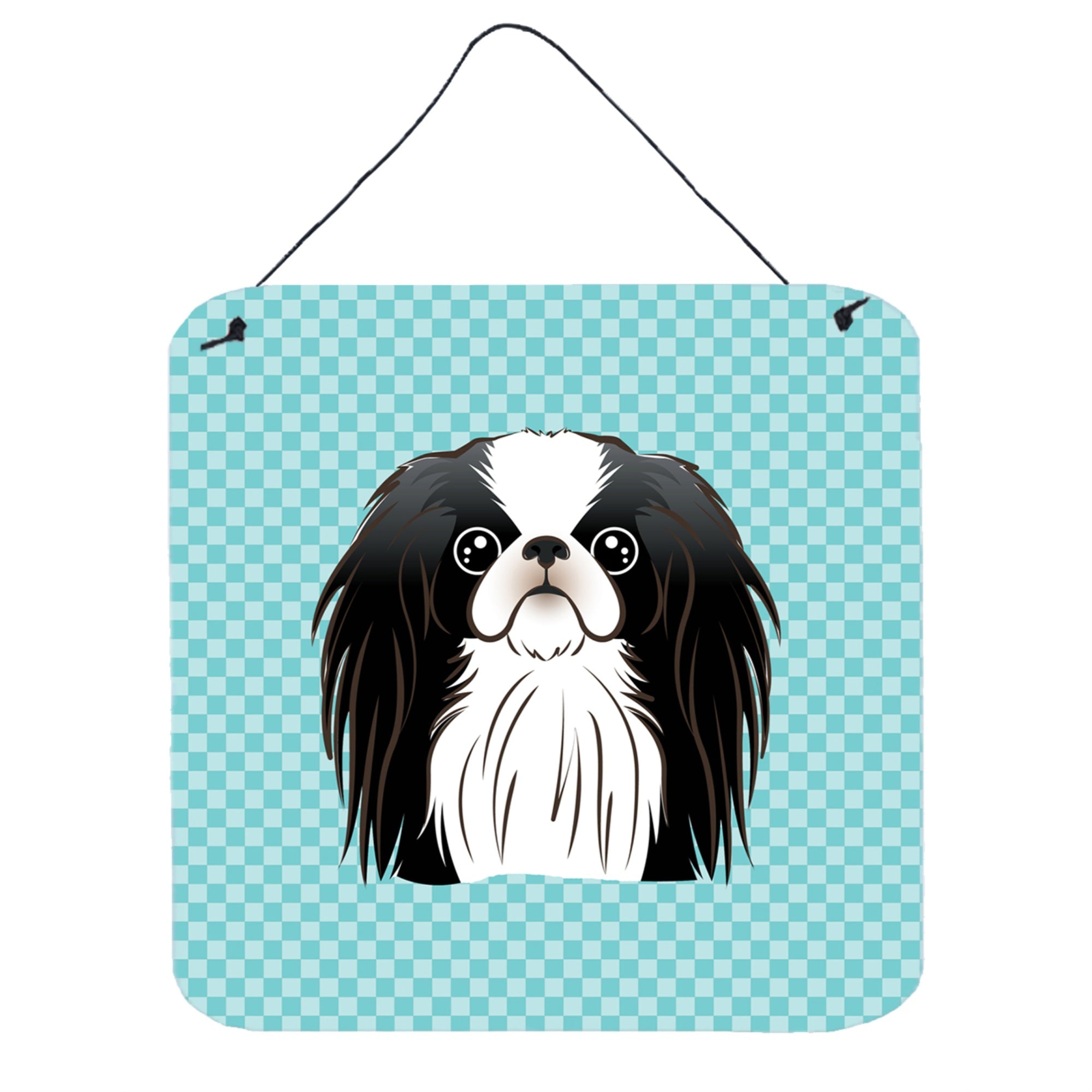 'Caroline'S Treasures Checkerboard Blue Japanese Chin Wall Or Door Hanging Prints, 6 X 6''''''