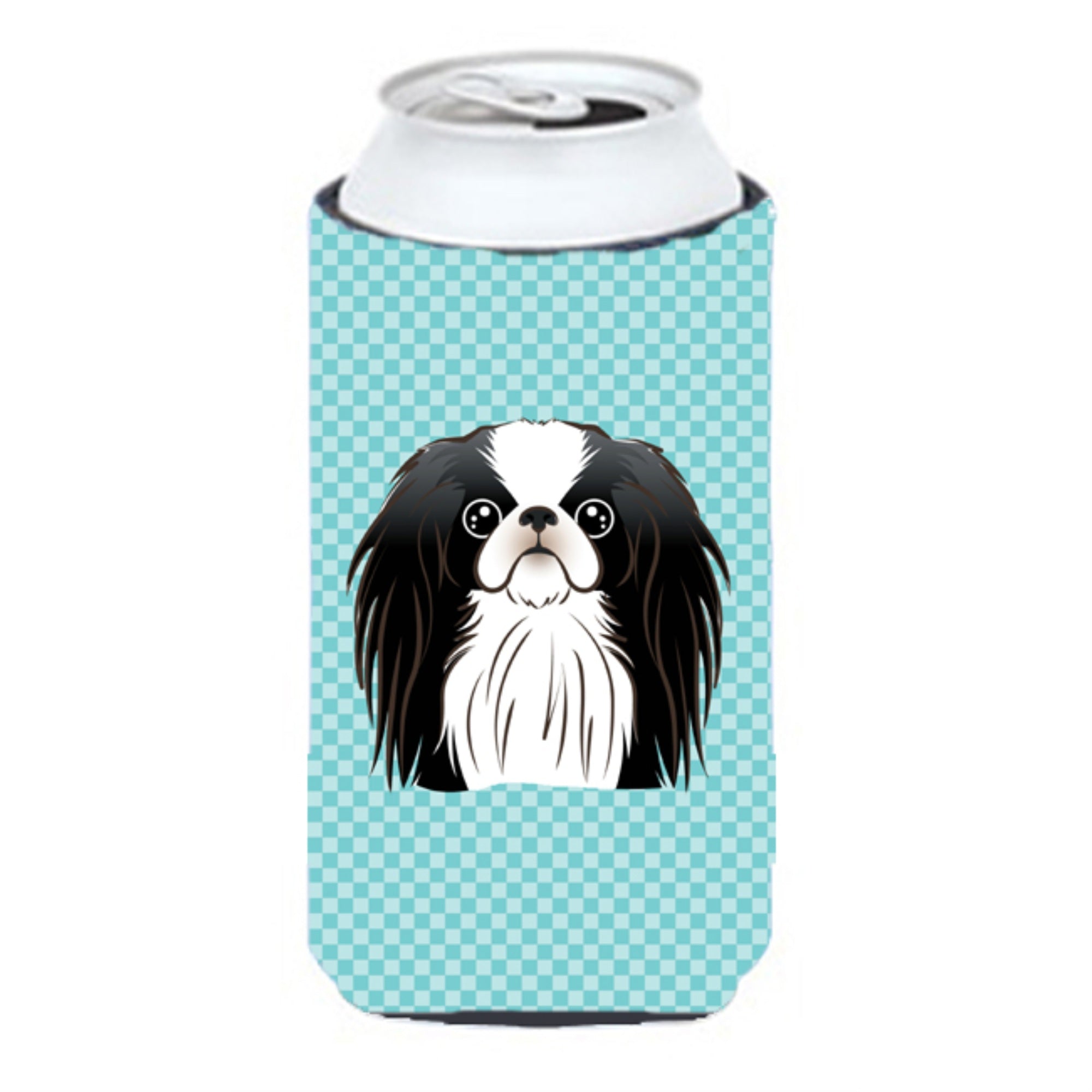 Checkerboard Blue Japanese Chin Tall Boy Beverage Insulator Hugger Bb1168Tbc