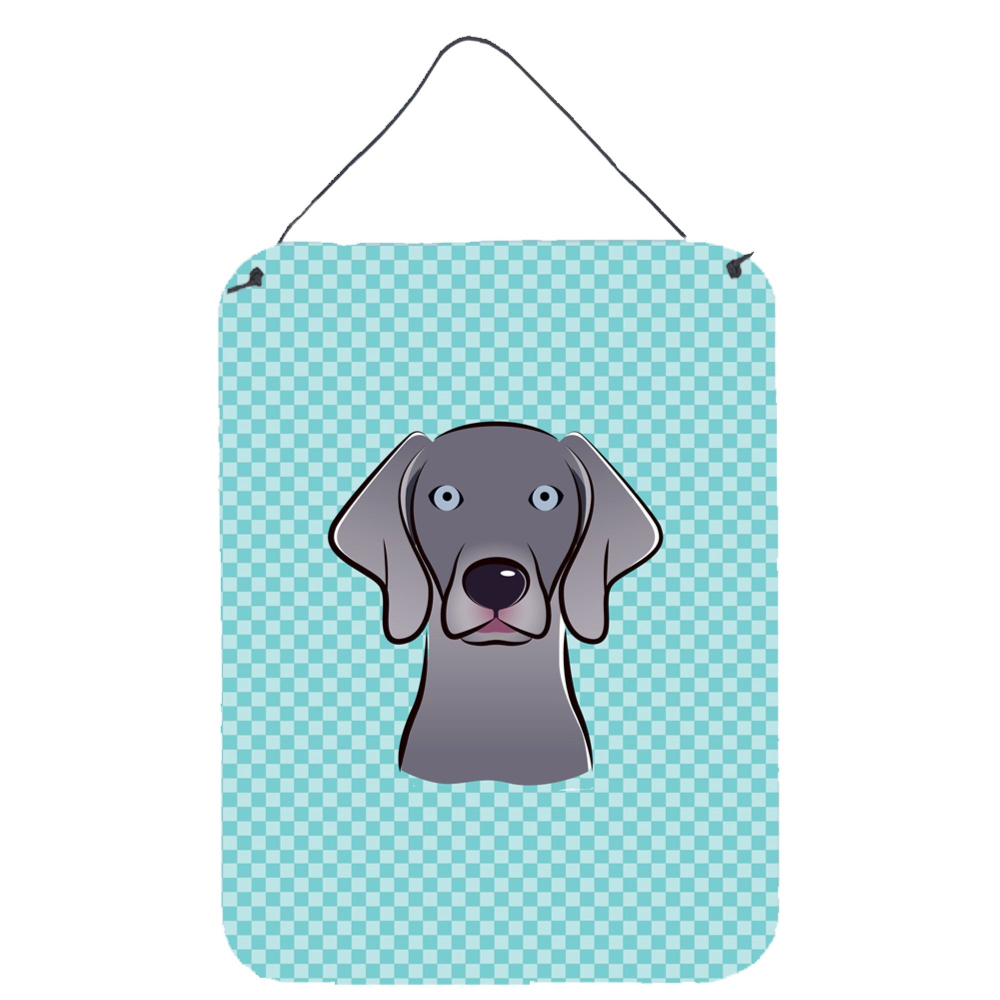 'Caroline'S Treasures Bb1169Ds1216 Checkerboard Blue Weimaraner Wall Or Door Hanging Prints, 16'''' X 12''''''