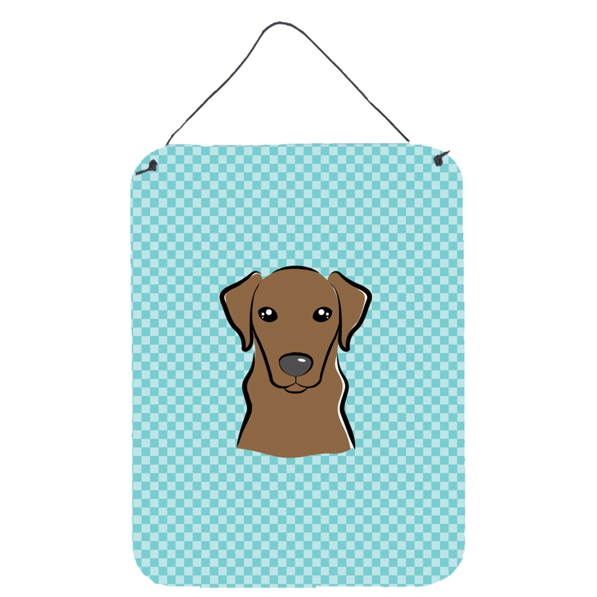 'Caroline'S Treasures Checkerboard Blue Chocolate Labrador Wall Or Door Hanging Prints, 16'''' X 12''''''
