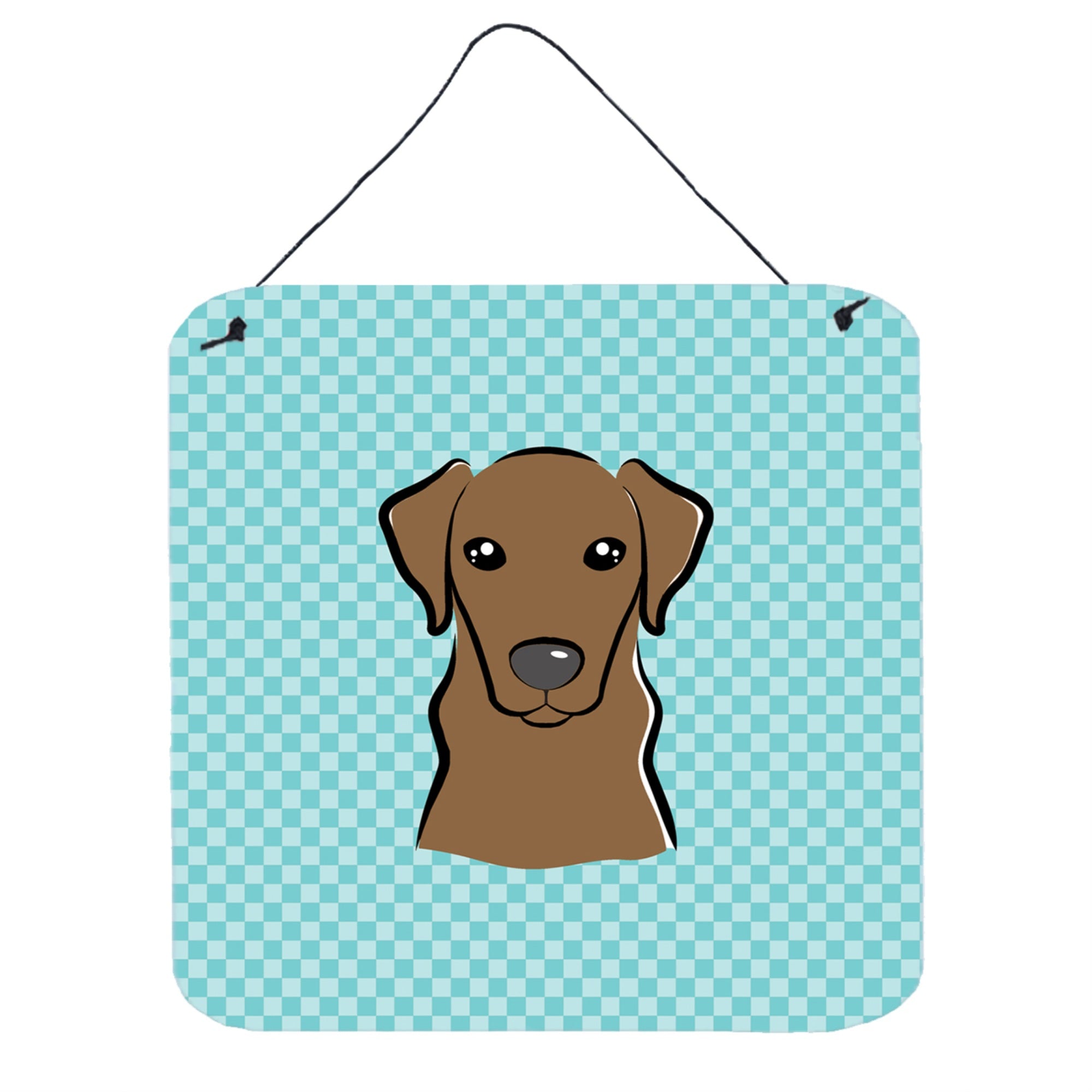 'Caroline'S Treasures Checkerboard Blue Chocolate Labrador Wall Or Door Hanging Prints, 6 X 6''''''