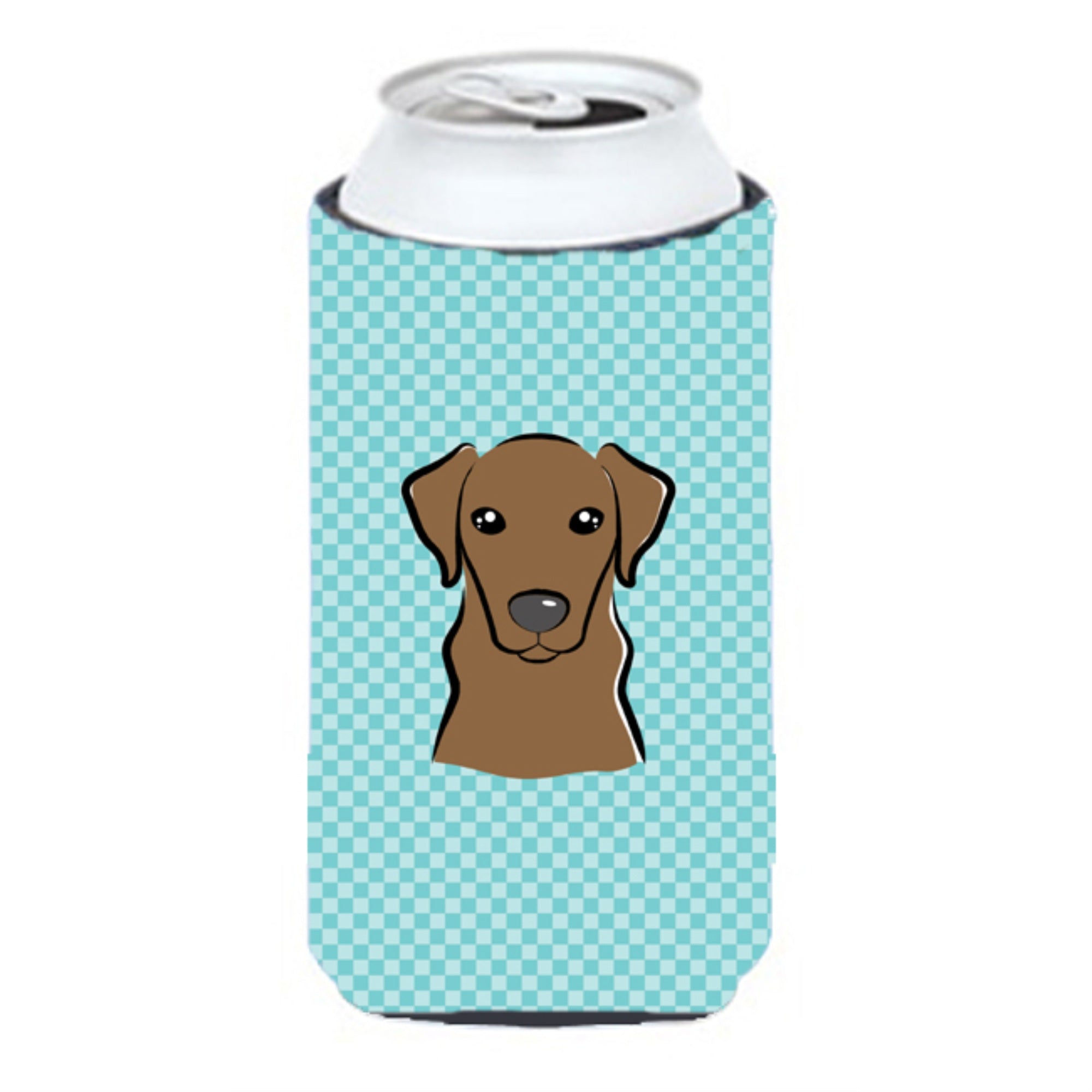 Checkerboard Blue Chocolate Labrador Tall Boy Beverage Insulator Hugger Bb1172Tbc