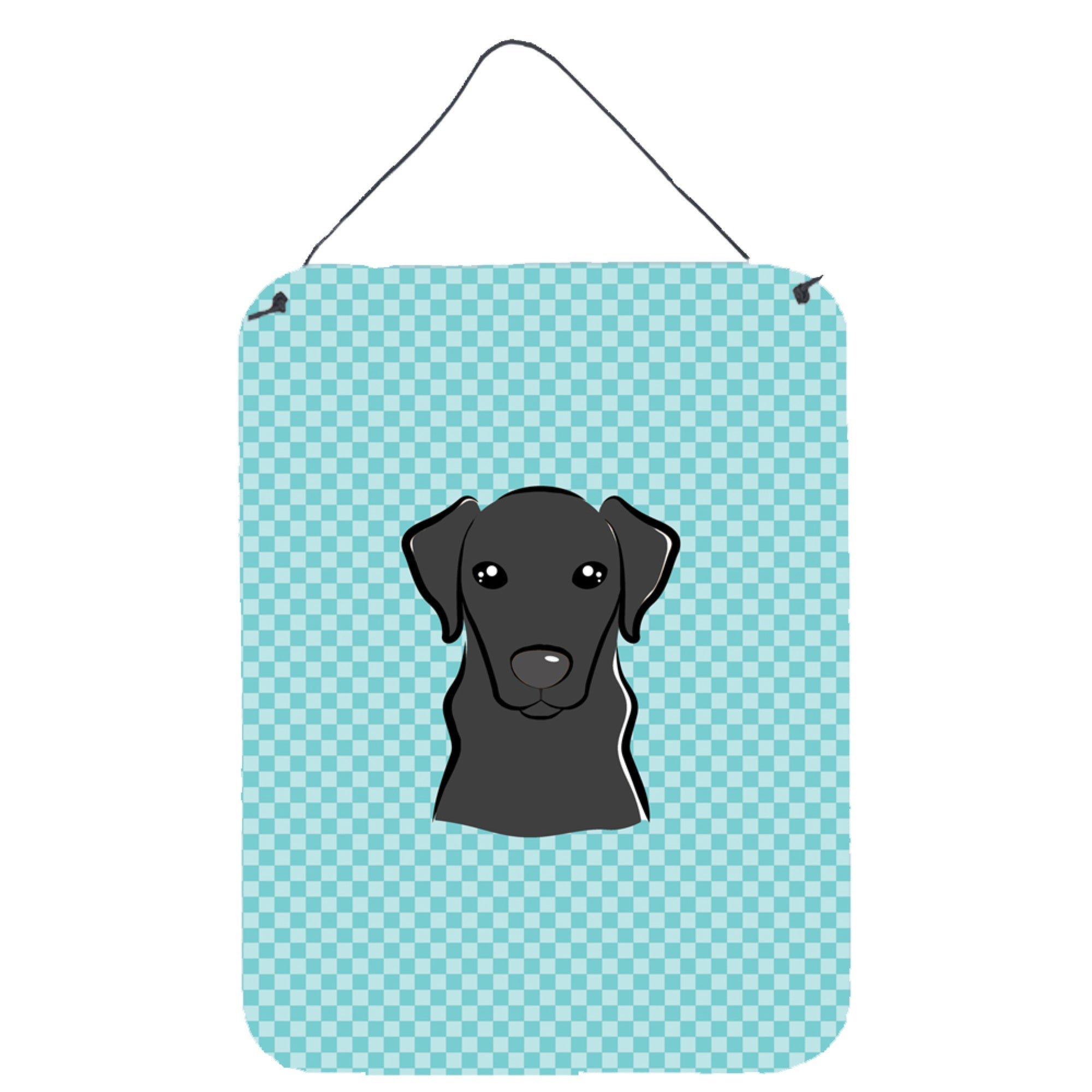 'Caroline'S Treasures Checkerboard Blue Black Labrador Wall Or Door Hanging Prints, 16'''' X 12''''''