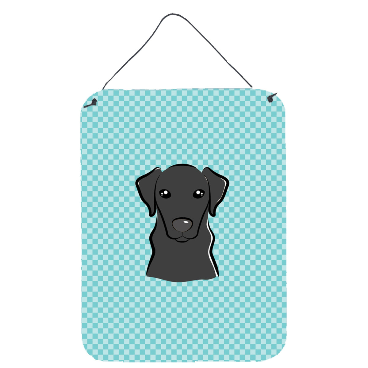 'Caroline'S Treasures Checkerboard Blue Black Labrador Wall Or Door Hanging Prints, 16'''' X 12''''''