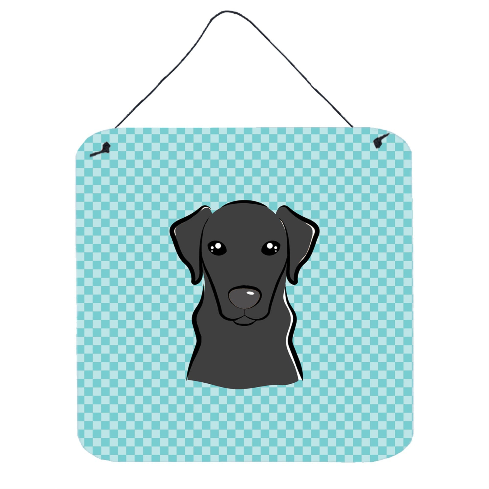 'Caroline'S Treasures Checkerboard Blue Black Labrador Wall Or Door Hanging Prints, 6 X 6''''''