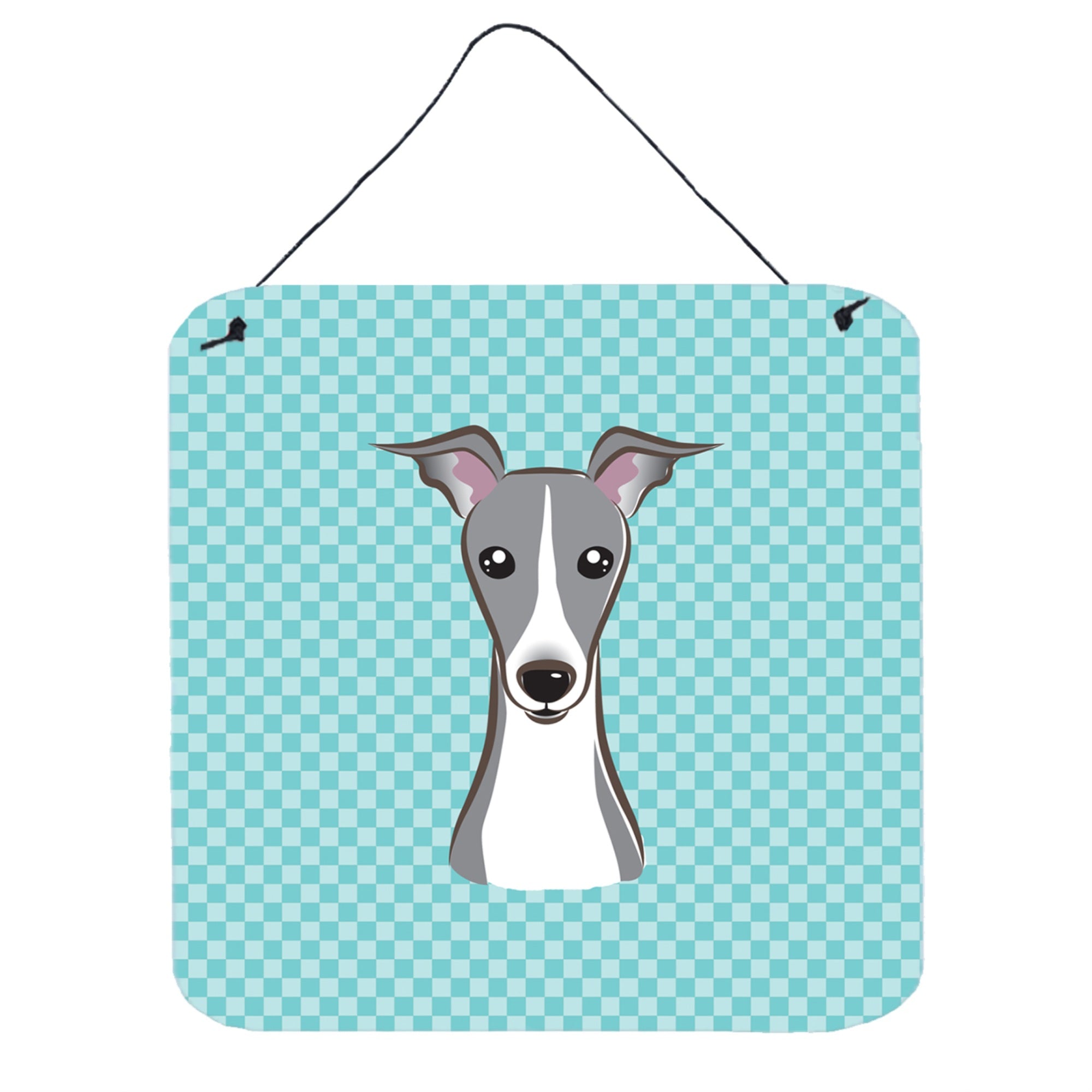 'Caroline'S Treasures Checkerboard Blue Italian Greyhound Wall Or Door Hanging Prints, 6 X 6''''''